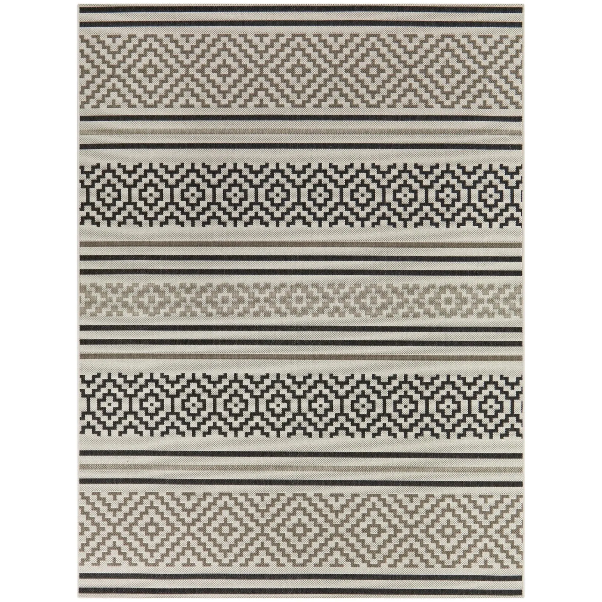Alain Transitional Stripe Indoor/Outdoor Area Rug