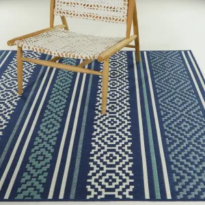 Alain Transitional Stripe Indoor/Outdoor Area Rug