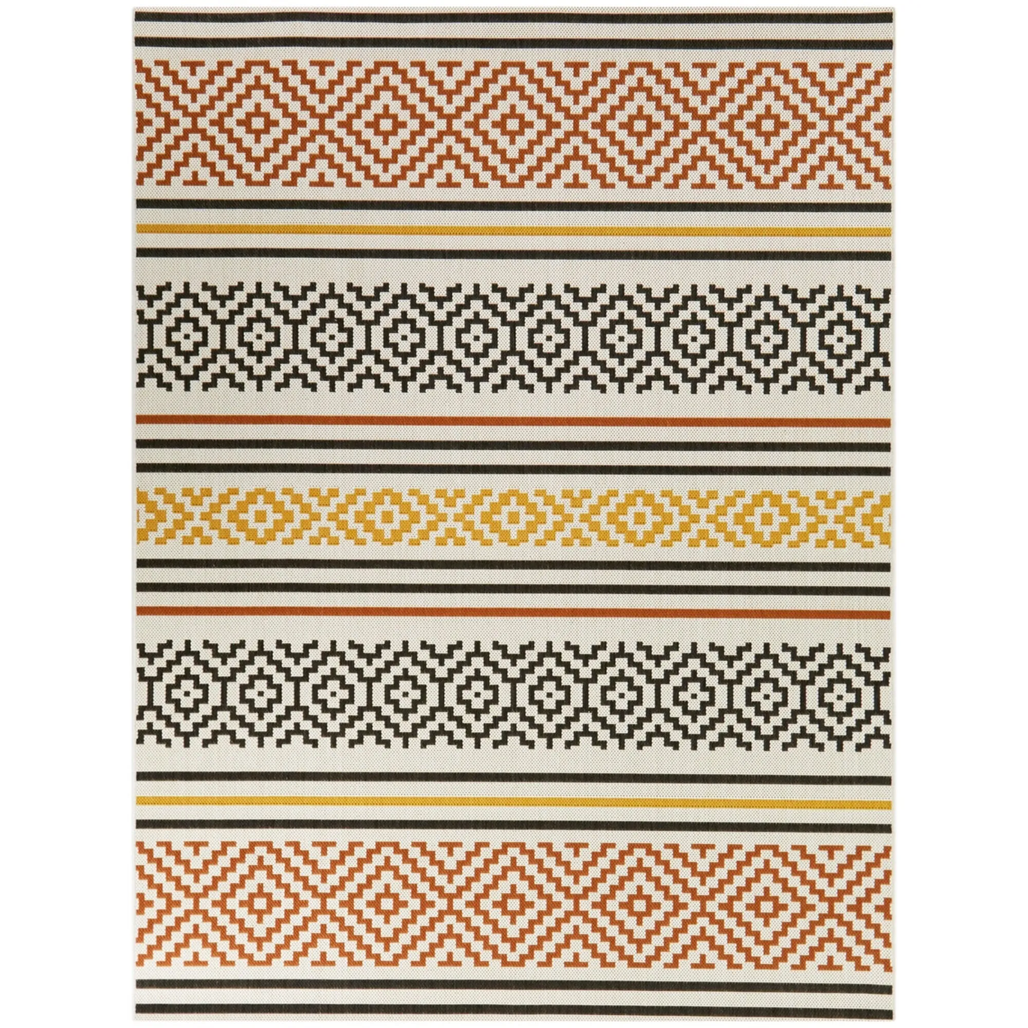 Alain Transitional Stripe Indoor/Outdoor Area Rug