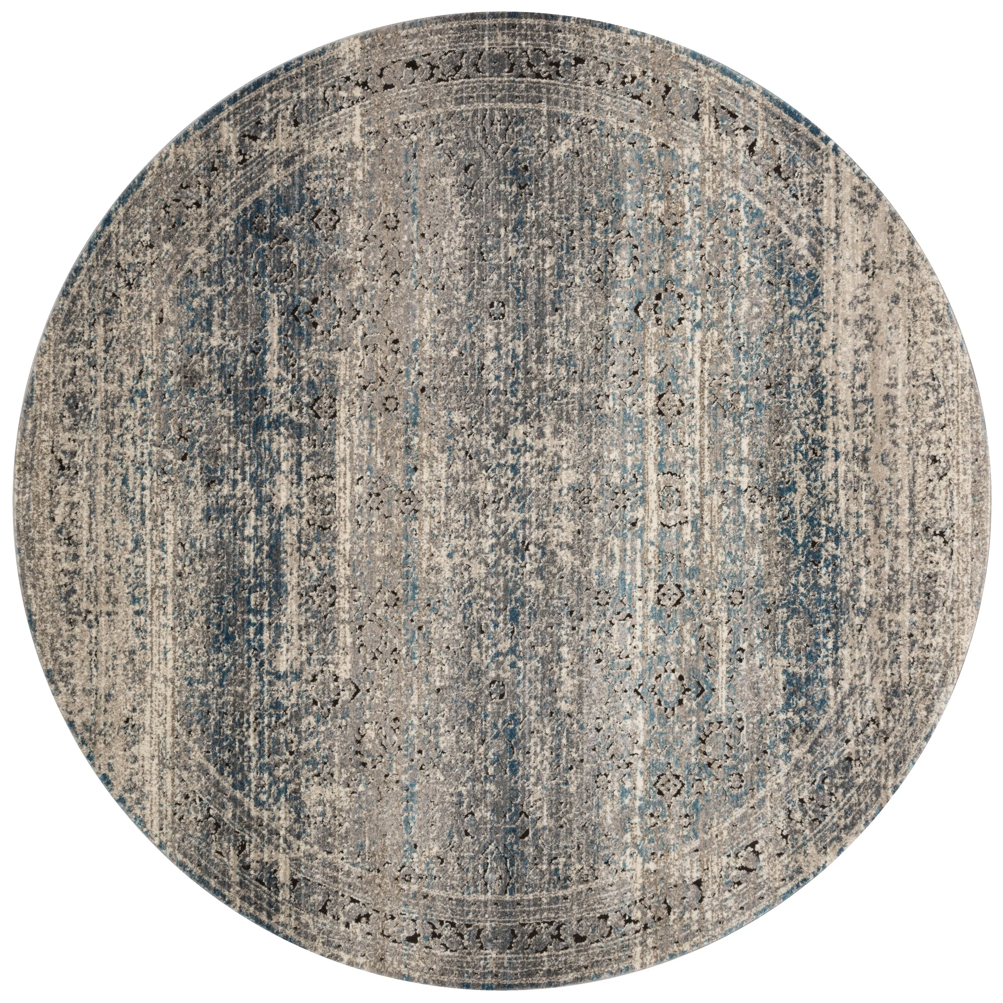 Alexander Home Carissa Distressed Floral Border Area Rug