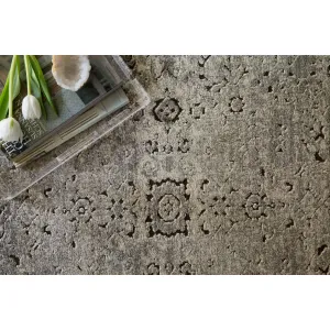 Alexander Home Carissa Distressed Floral Border Area Rug