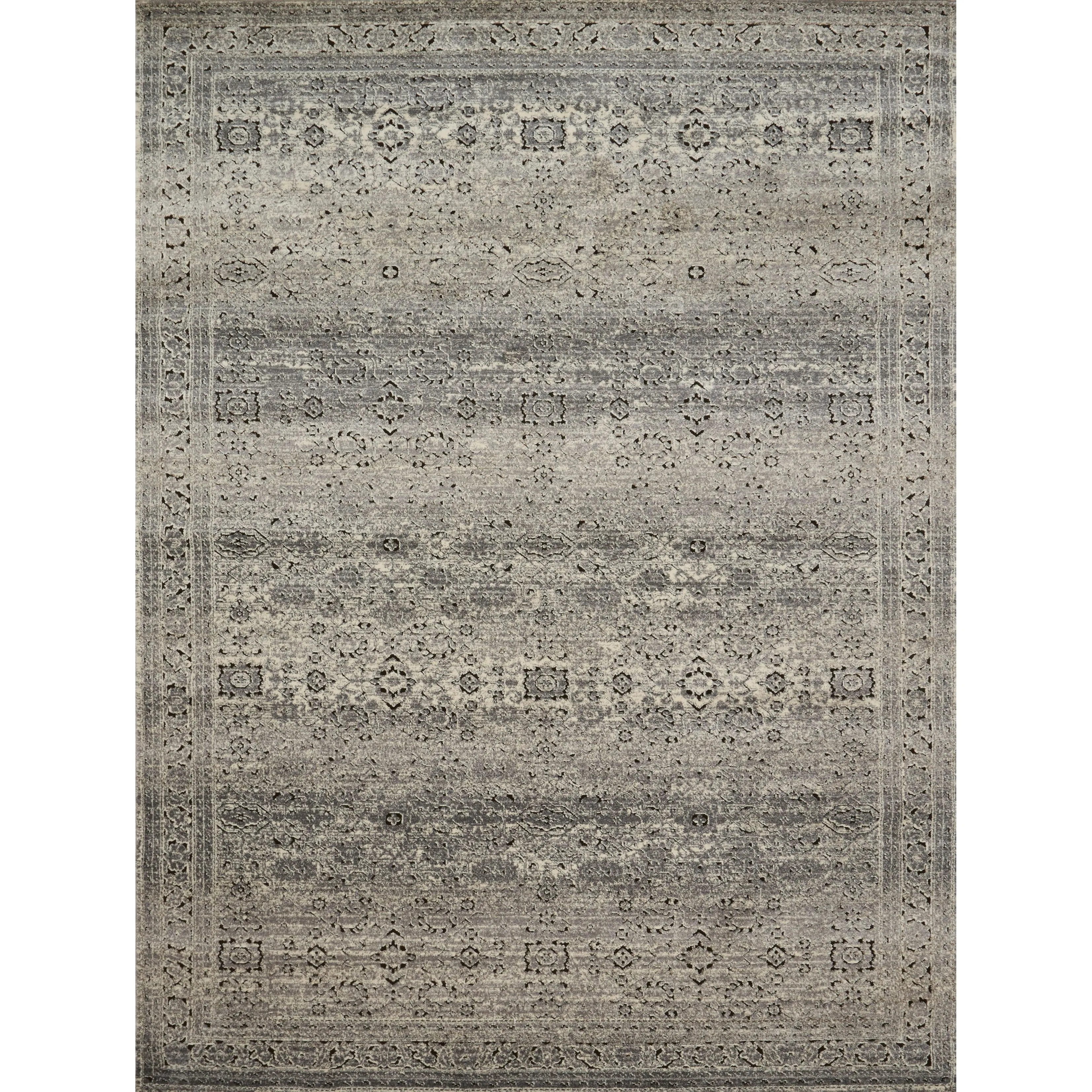 Alexander Home Carissa Distressed Floral Border Area Rug