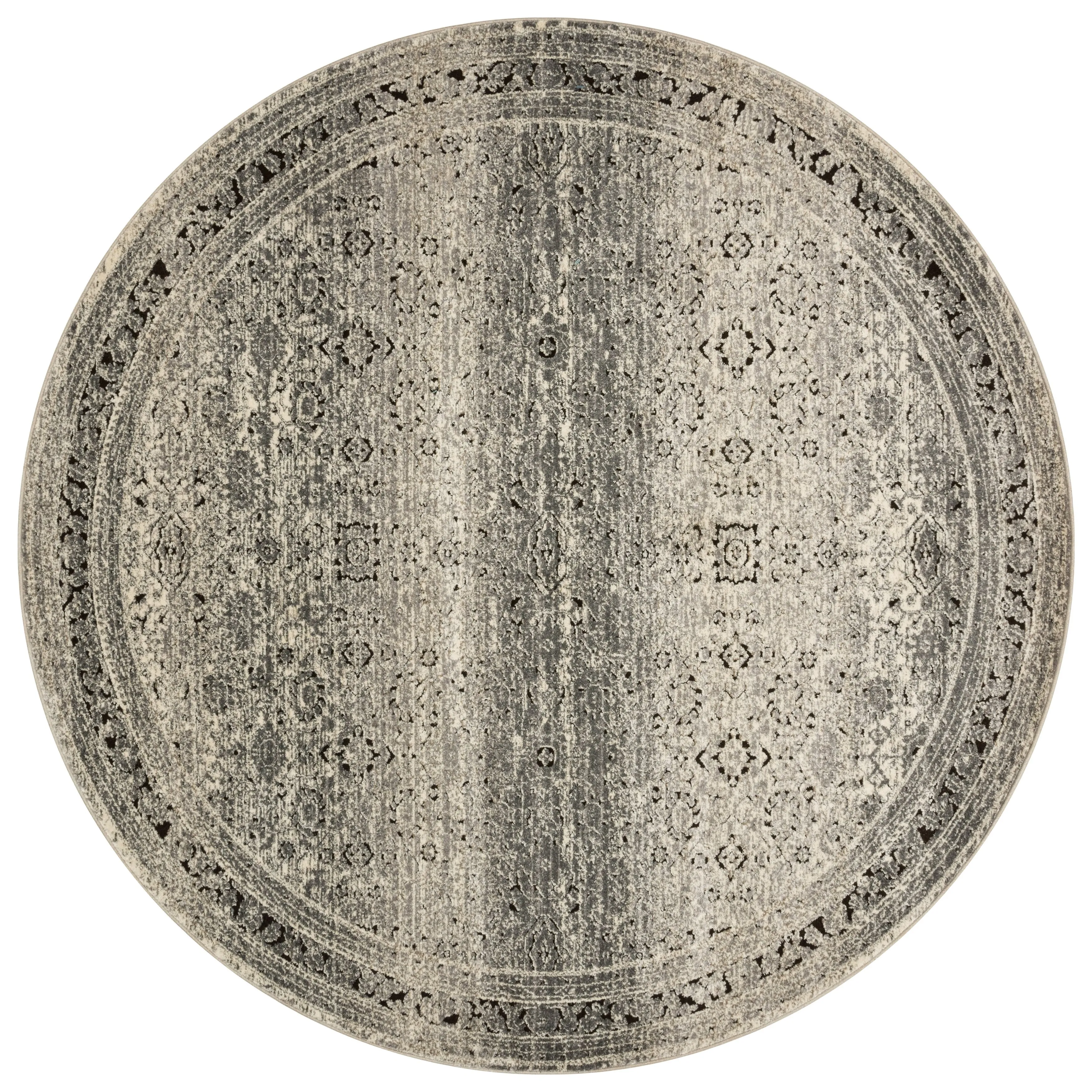Alexander Home Carissa Distressed Floral Border Area Rug