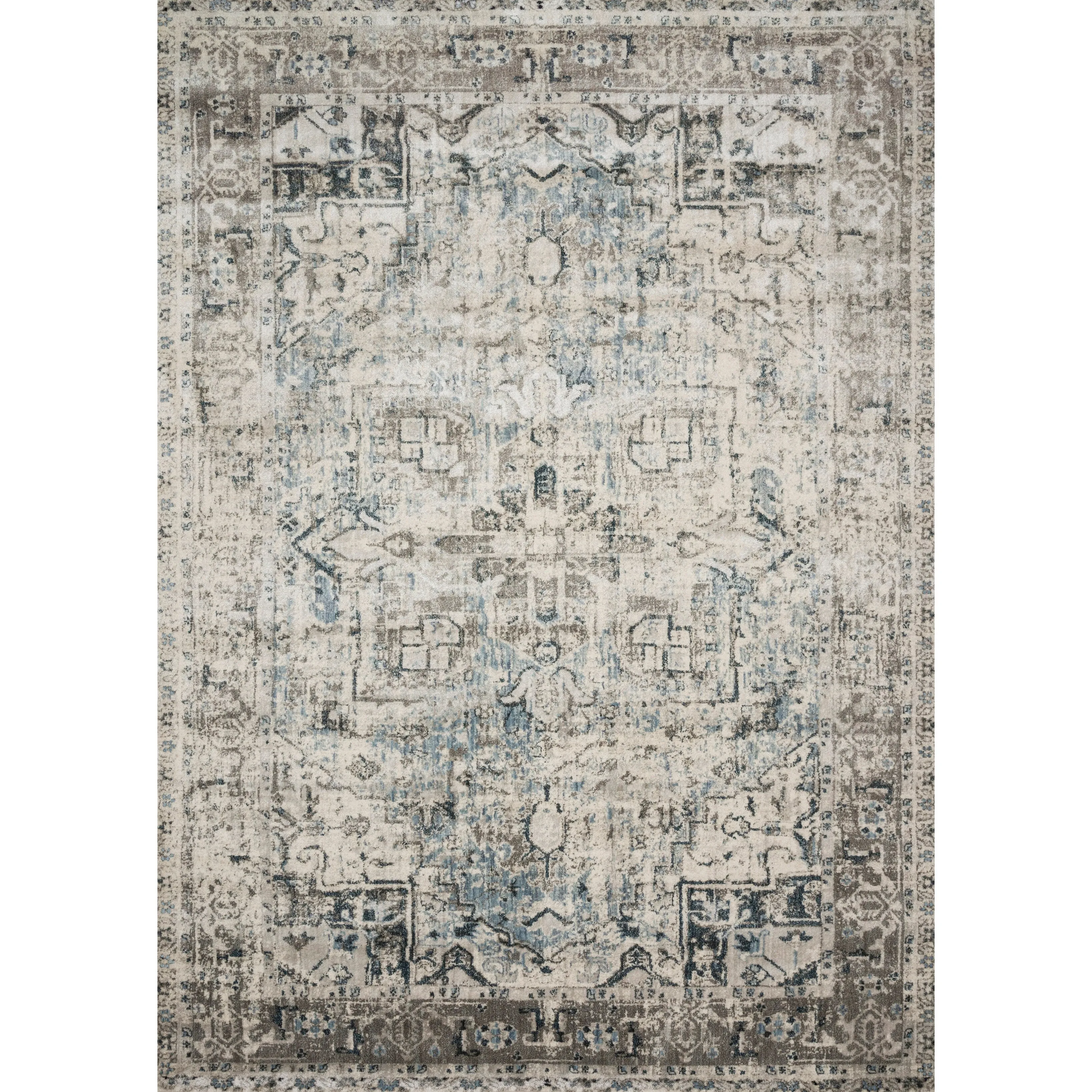 Alexander Home Contessa Distressed Transitional Medallion Rug