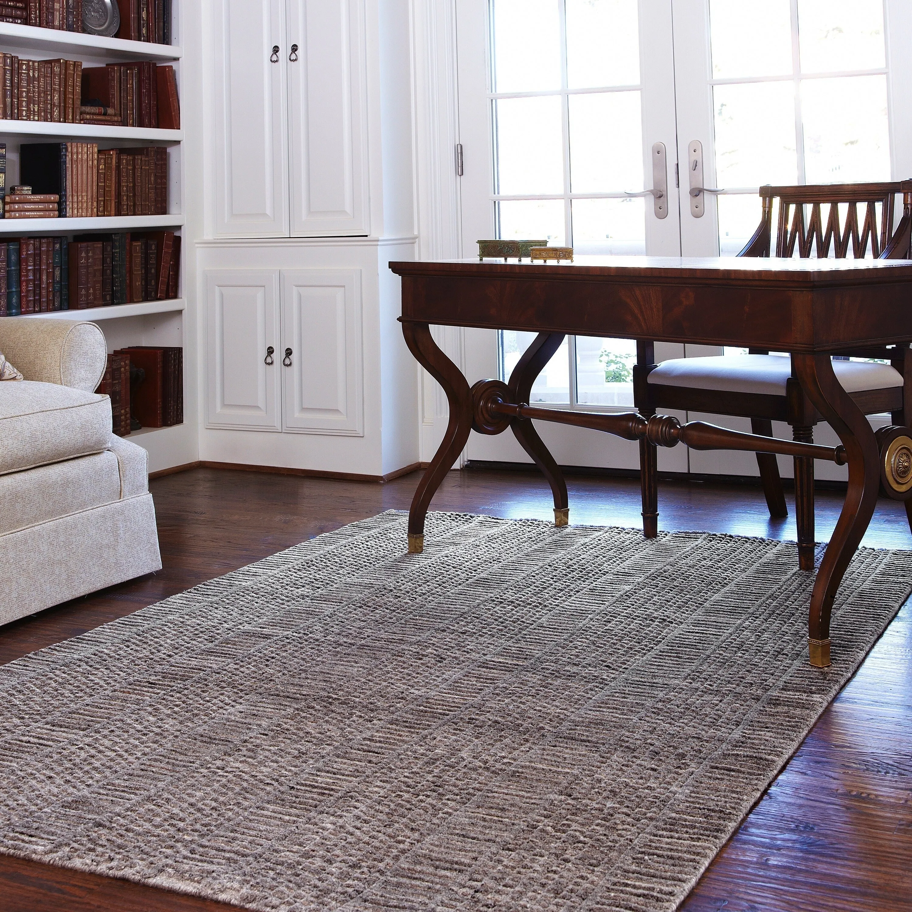 Alexander Home Franklin Hand-knotted Solid Geometric Wool Rug