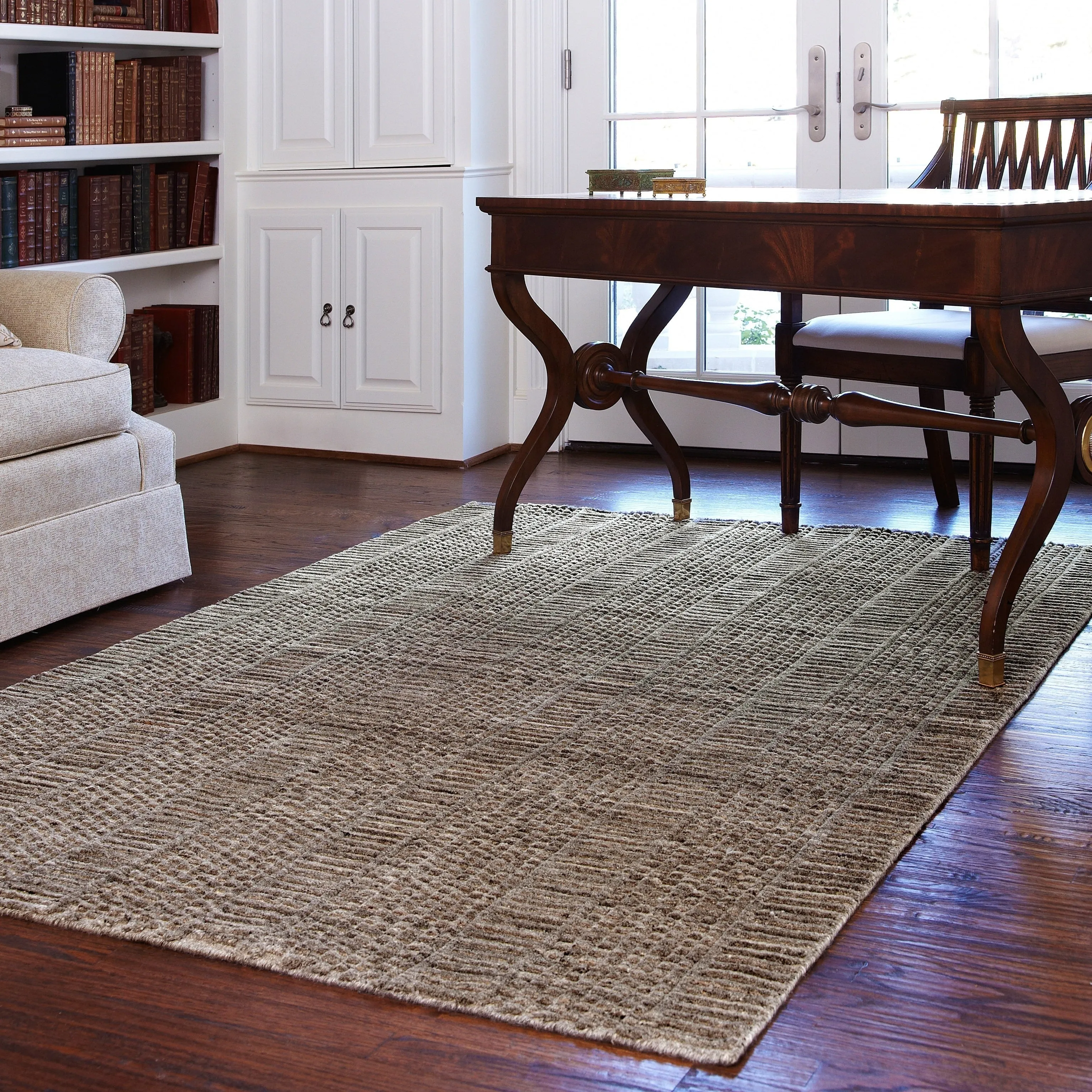 Alexander Home Franklin Hand-knotted Solid Geometric Wool Rug
