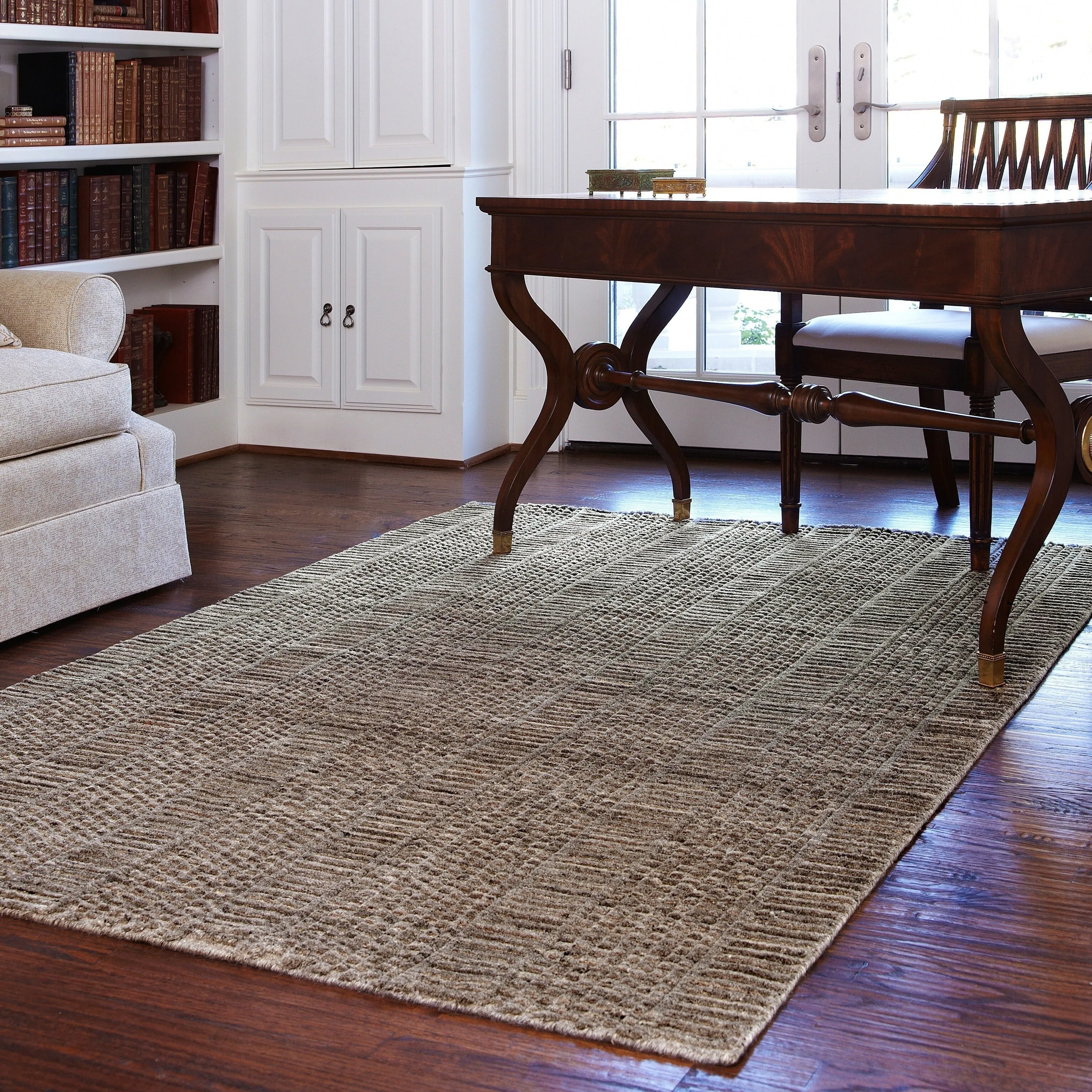 Alexander Home Franklin Hand-knotted Solid Geometric Wool Rug
