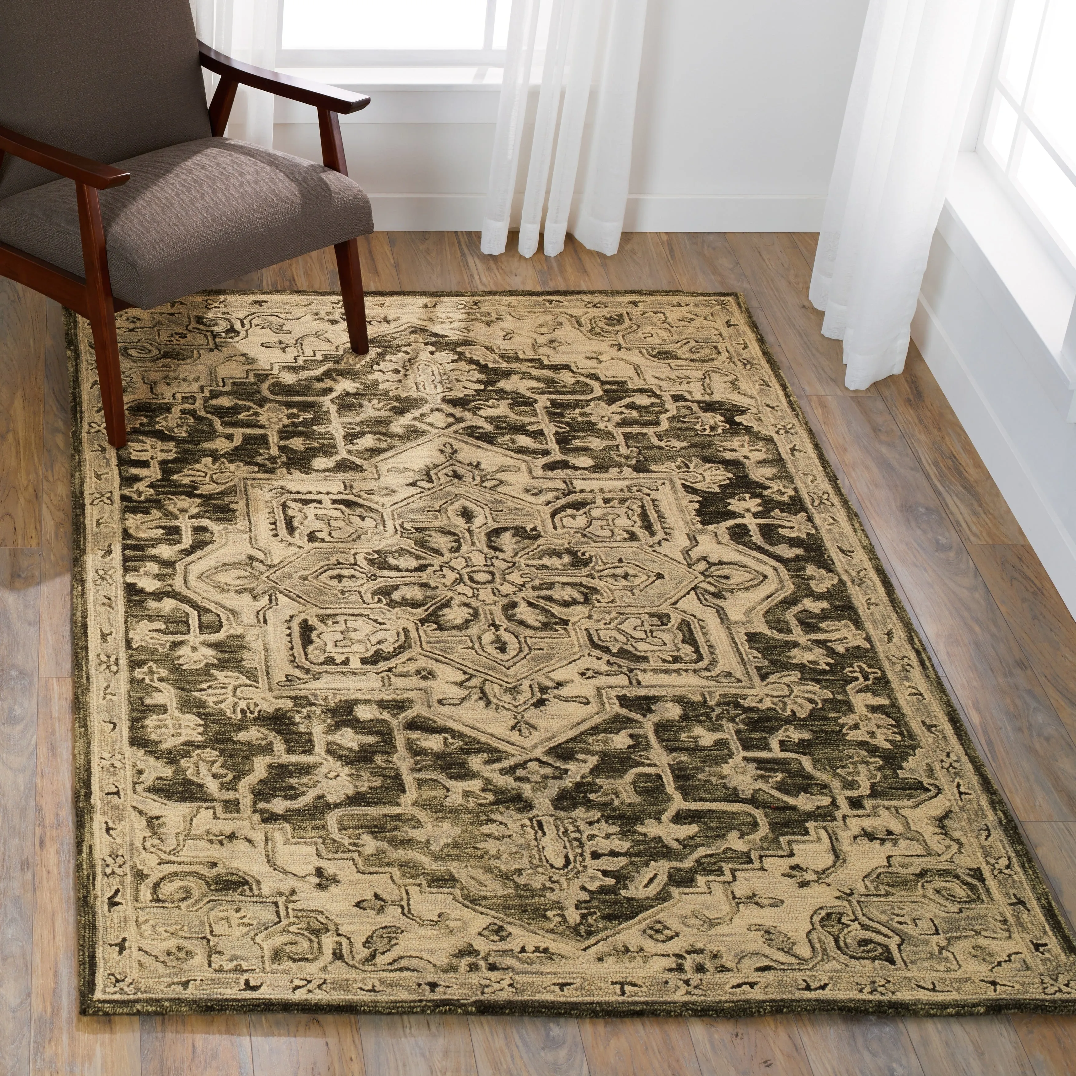 Alexander Home Madeline Medallion Hand-hooked Wool Star Area Rug