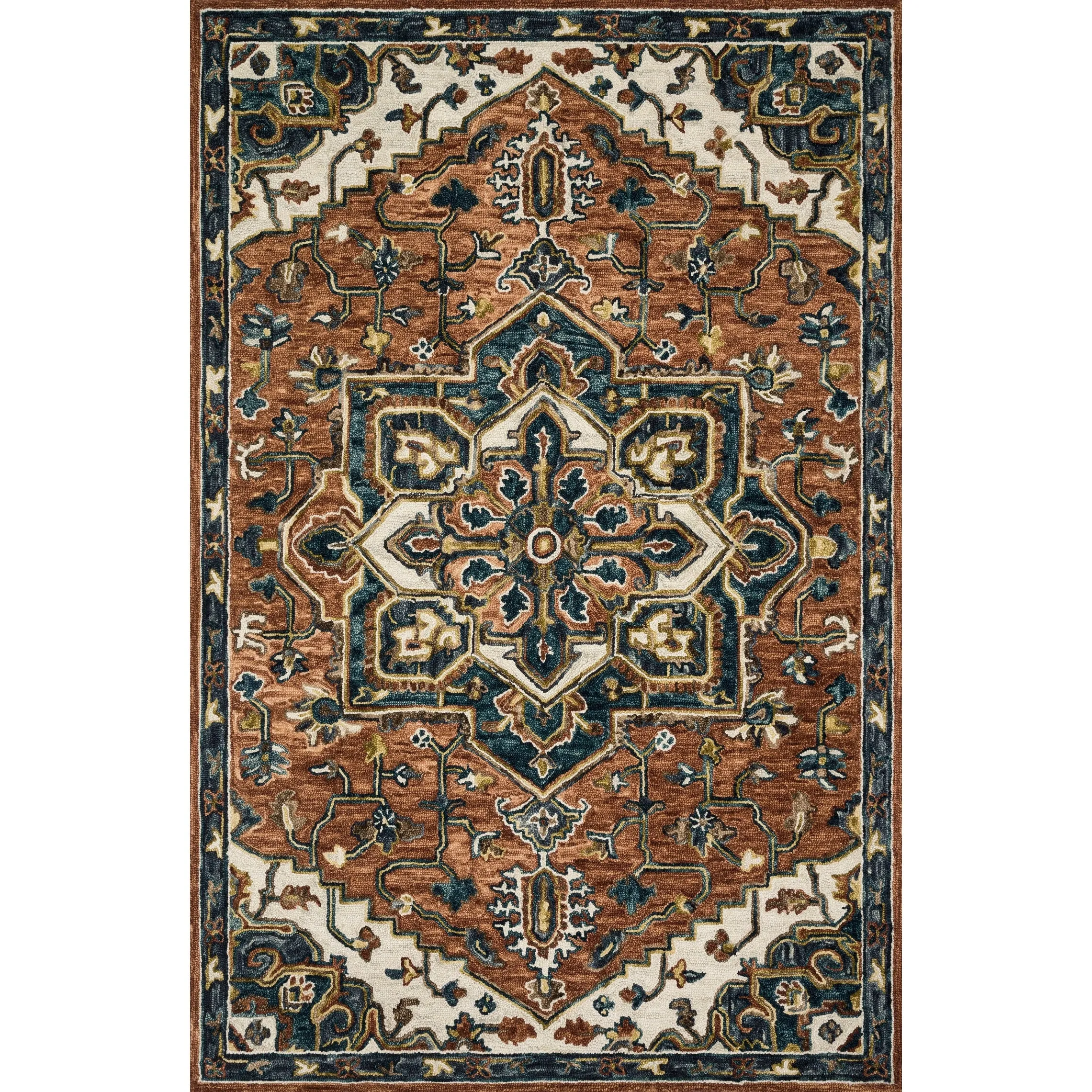 Alexander Home Madeline Medallion Hand-hooked Wool Star Area Rug