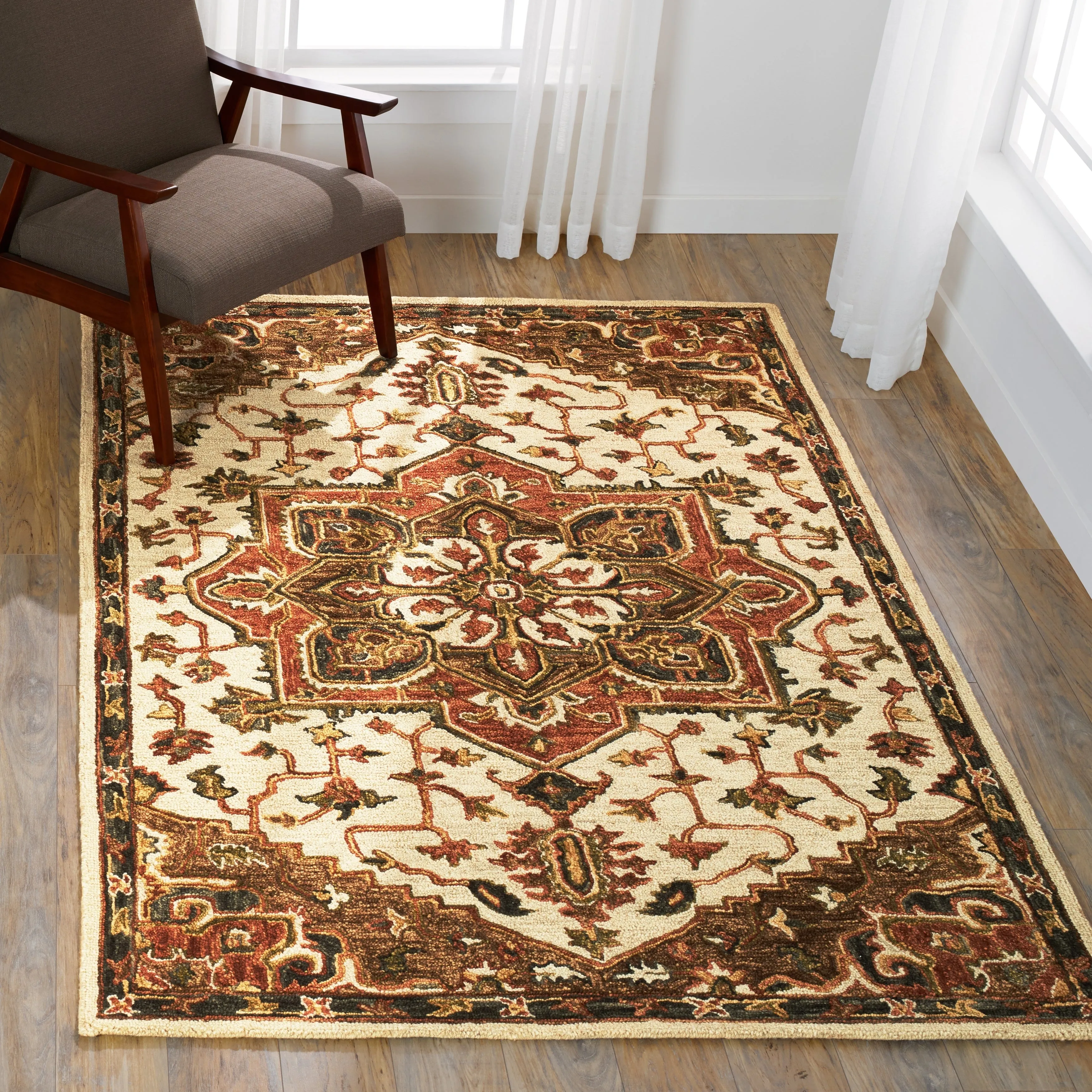 Alexander Home Madeline Medallion Hand-hooked Wool Star Area Rug