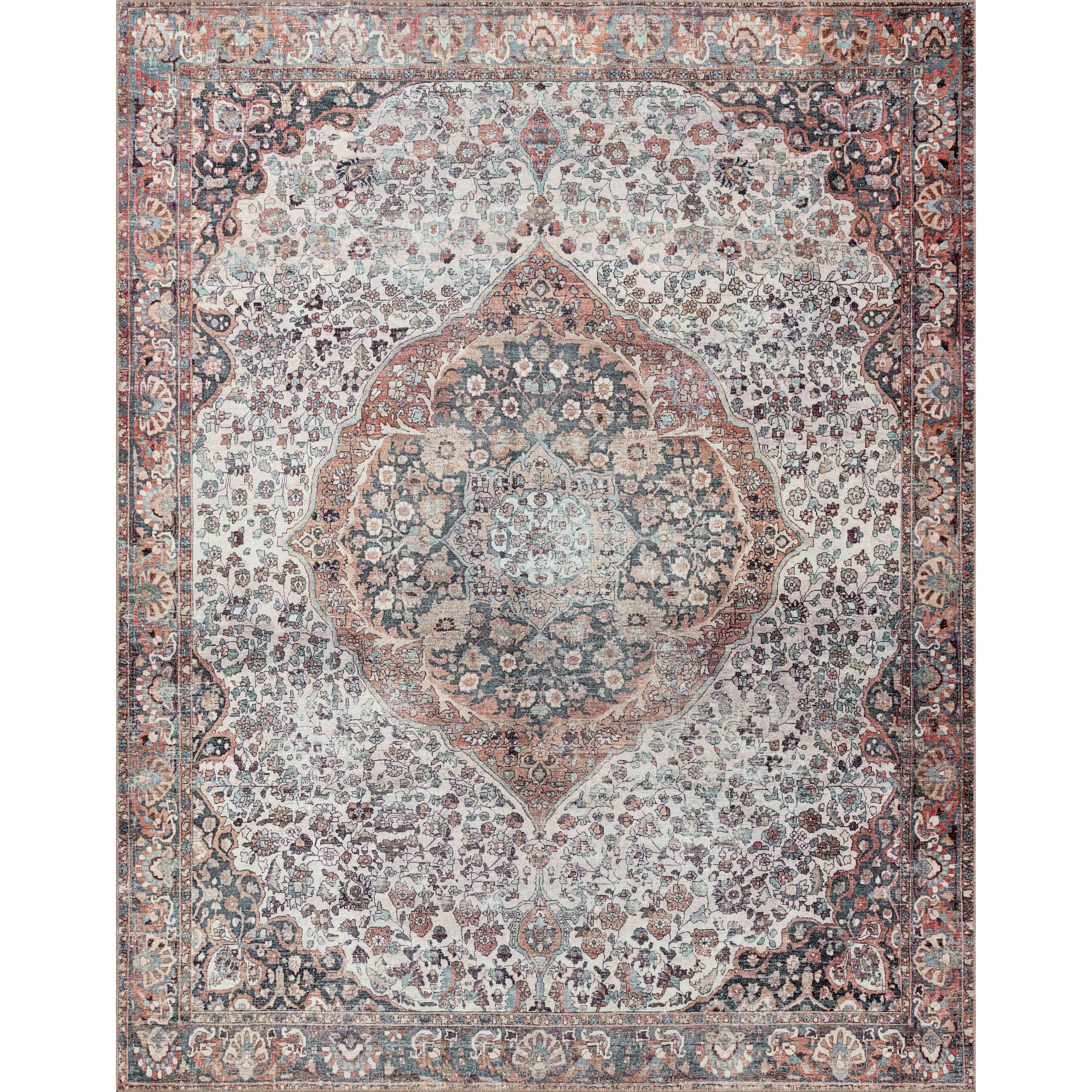 Alexander Home Sophia Printed Floral Medallion Area Rug