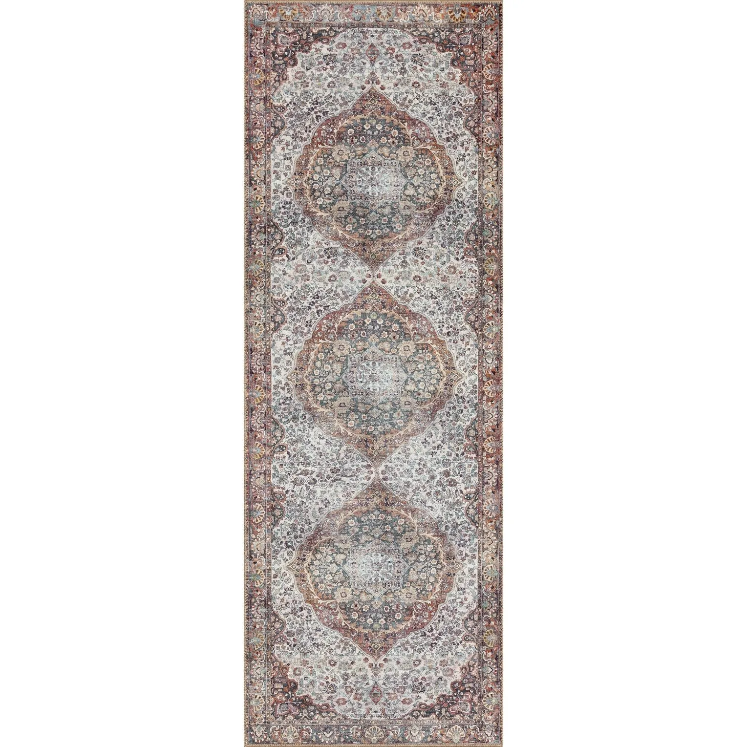 Alexander Home Sophia Printed Floral Medallion Area Rug