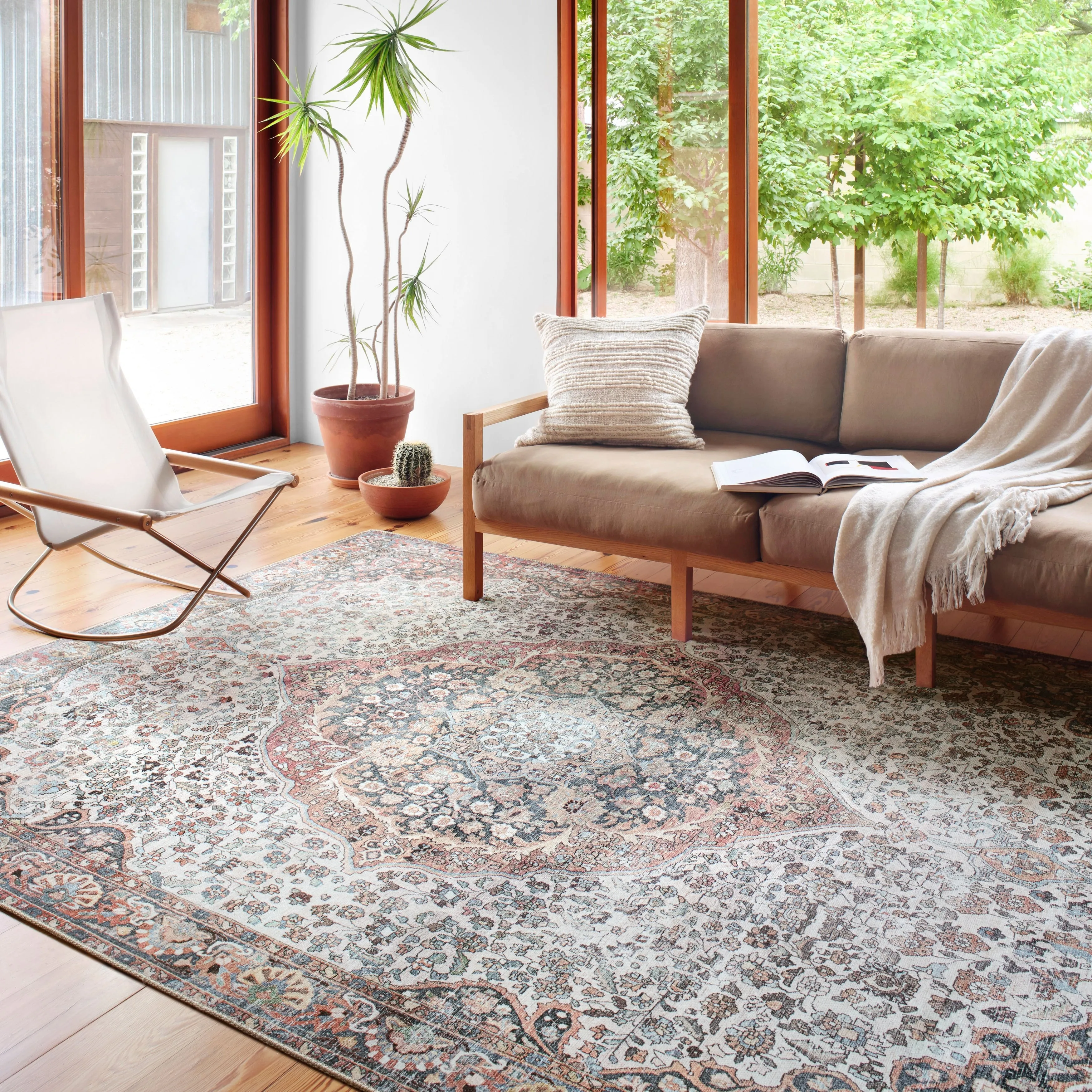 Alexander Home Sophia Printed Floral Medallion Area Rug