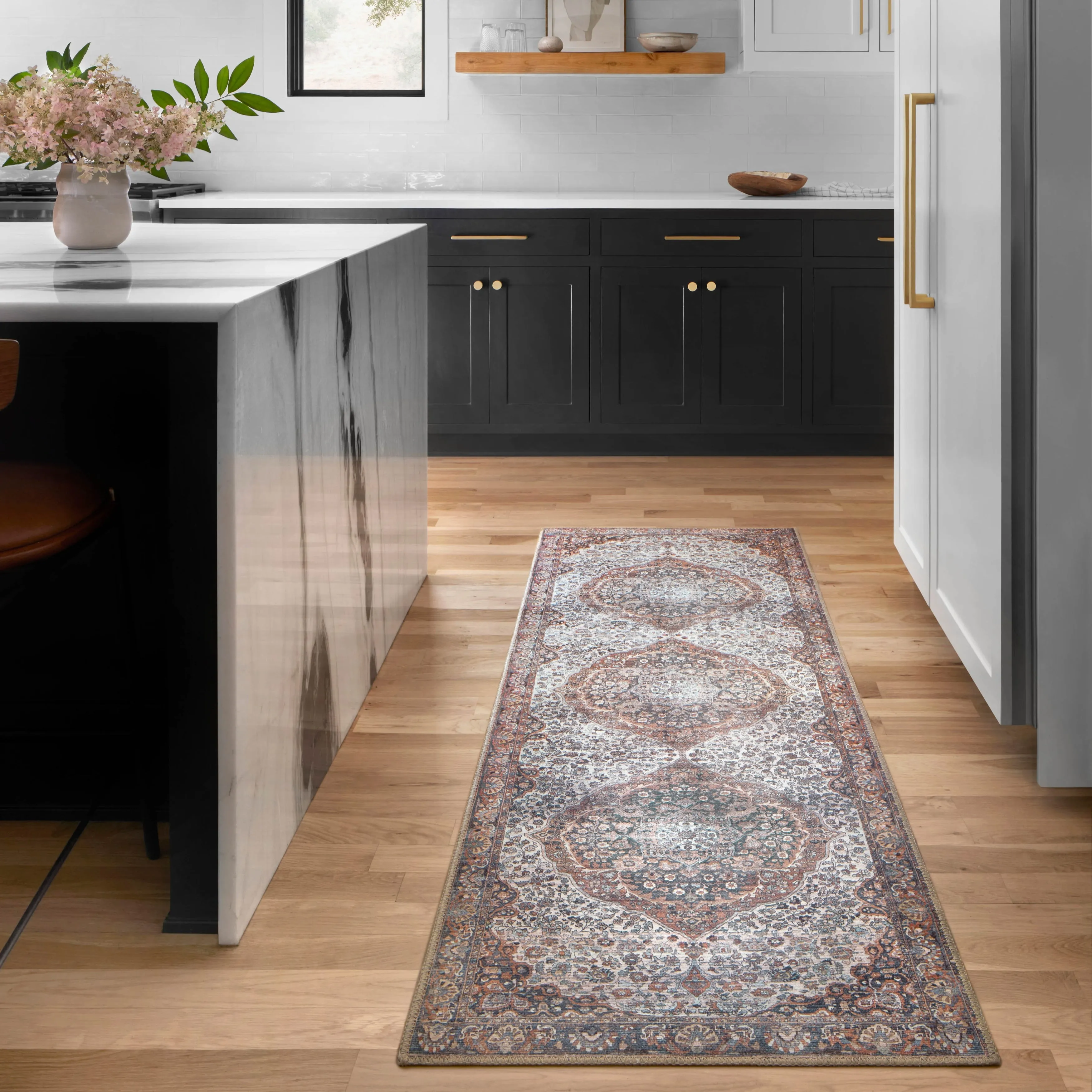 Alexander Home Sophia Printed Floral Medallion Area Rug