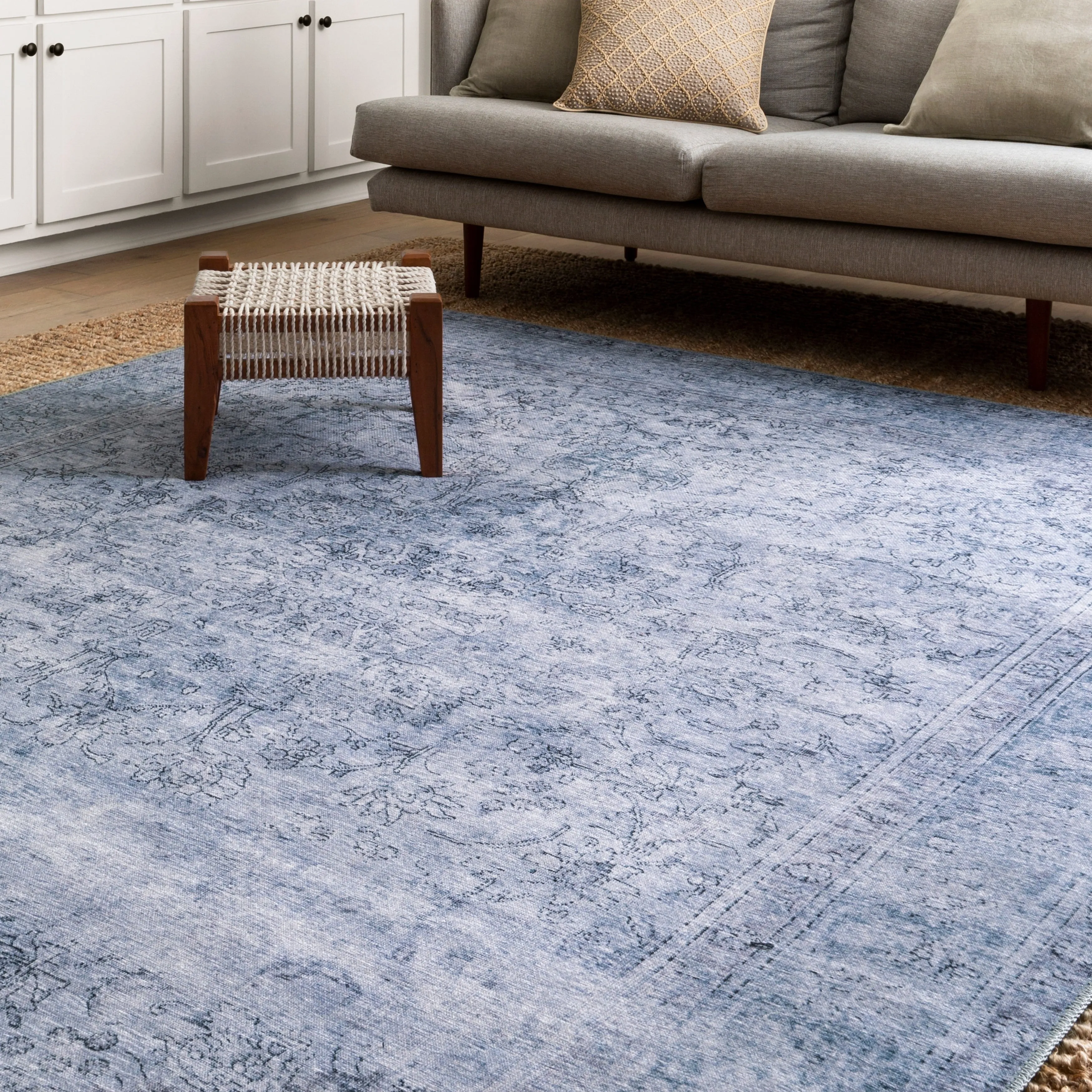 Alexander Home Tremezzina Printed Slate Distressed Area Rug
