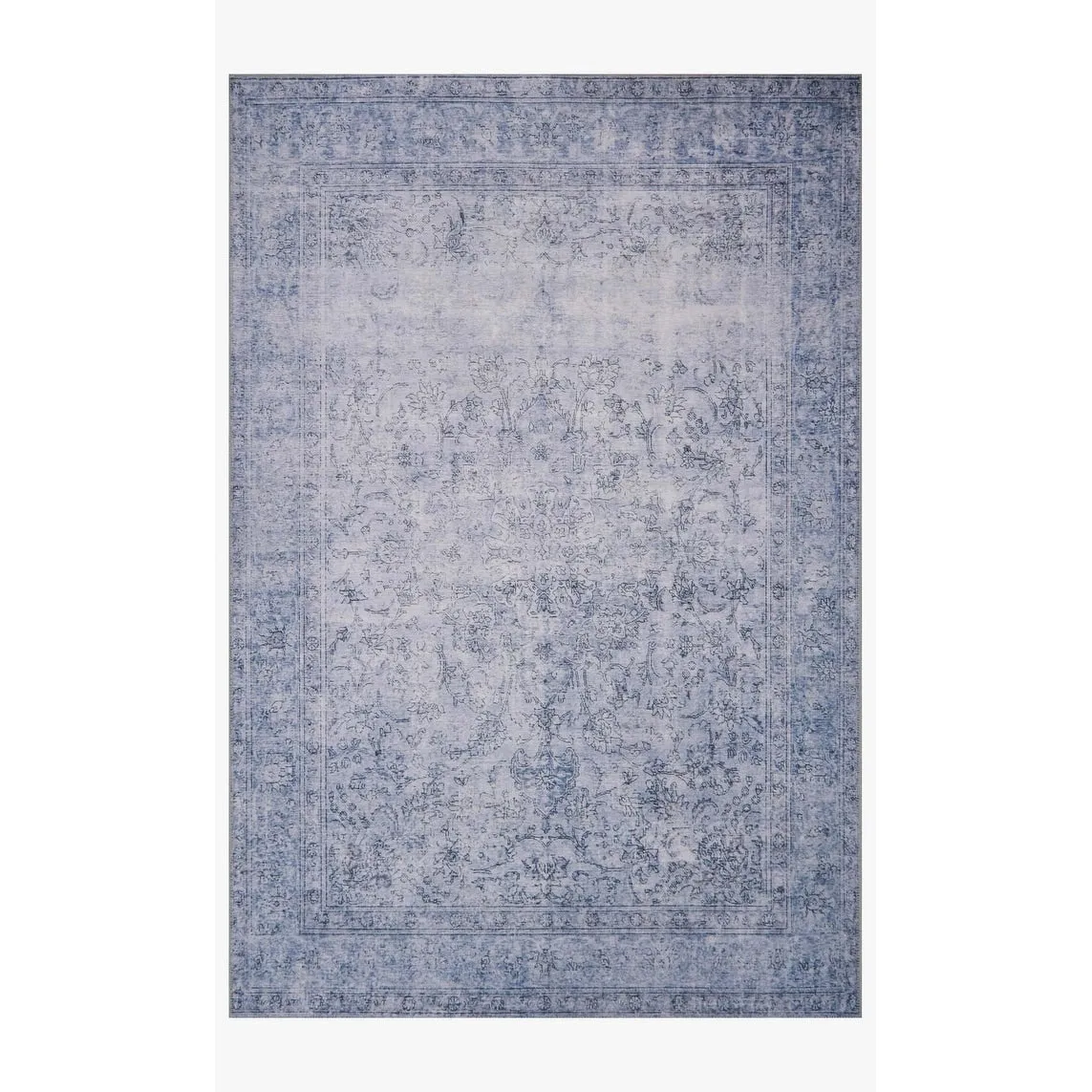 Alexander Home Tremezzina Printed Slate Distressed Area Rug