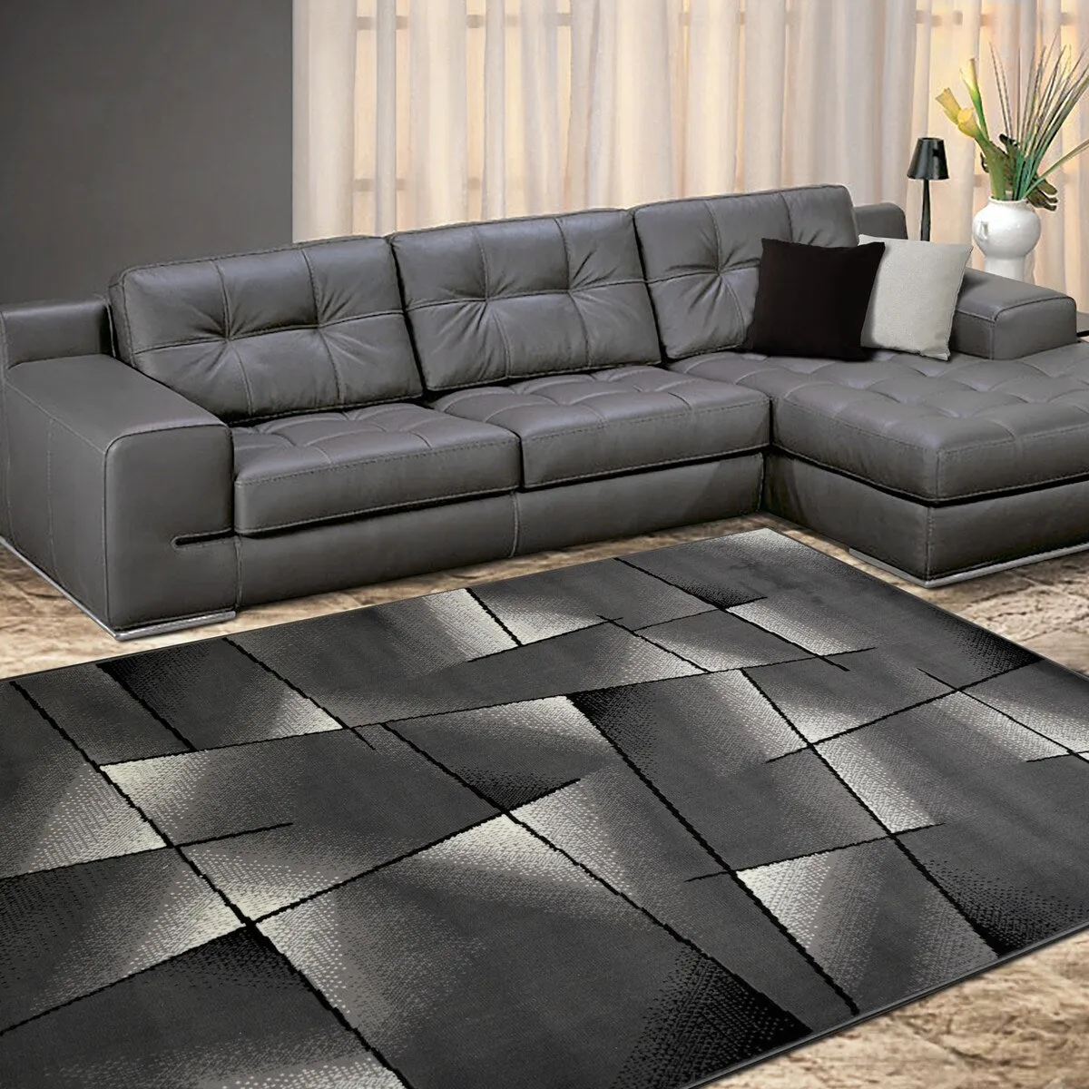 Allstar Modern Accent Rug with Intersecting Line design