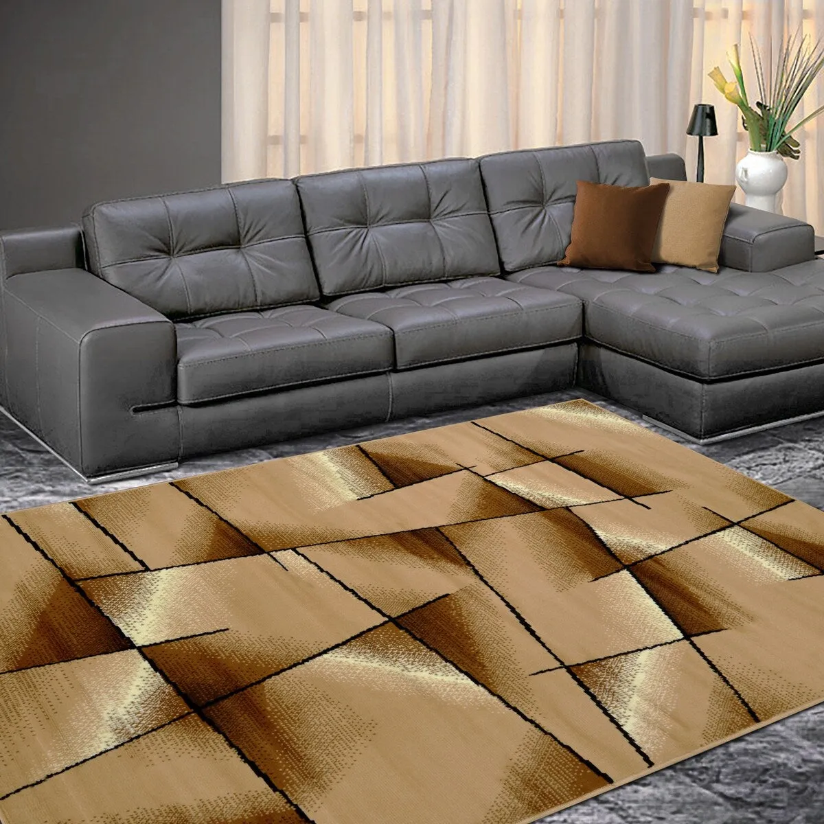 Allstar Modern Accent Rug with Intersecting Line design