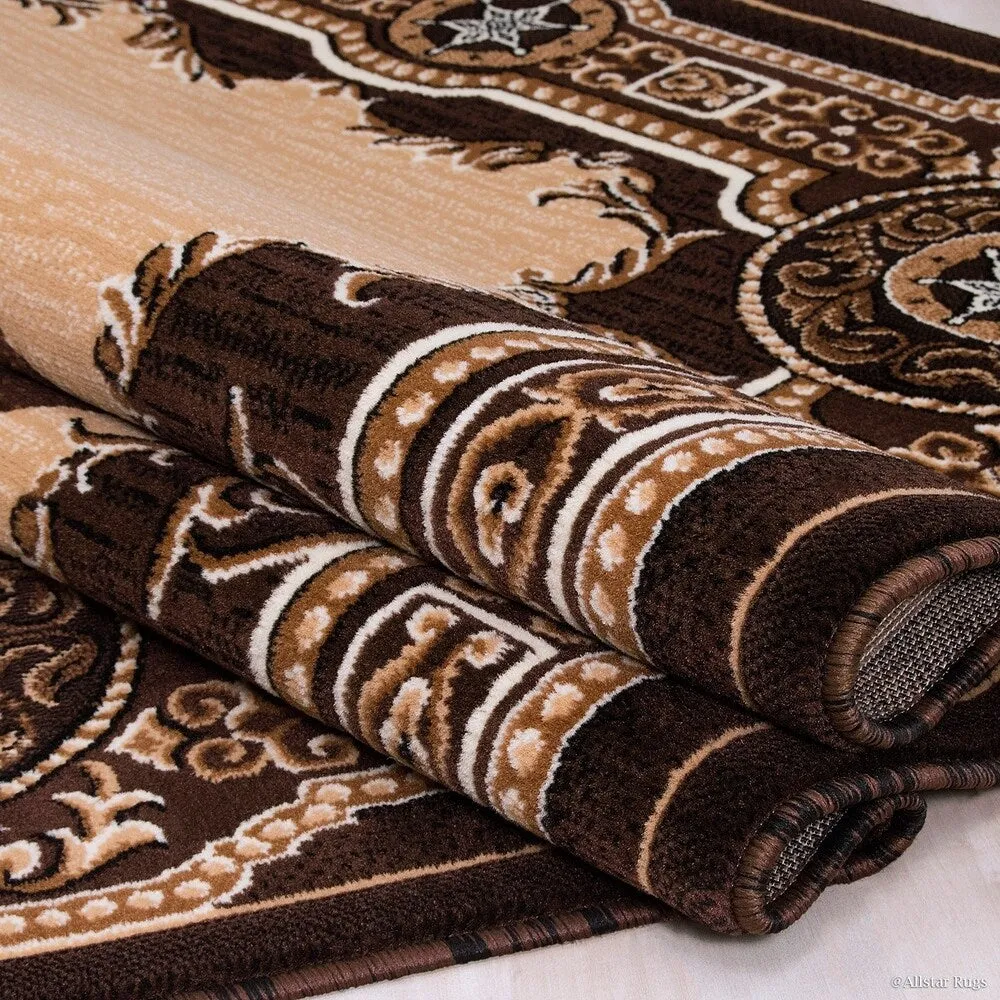 Allstar Woven Western Texas Star Design Rug