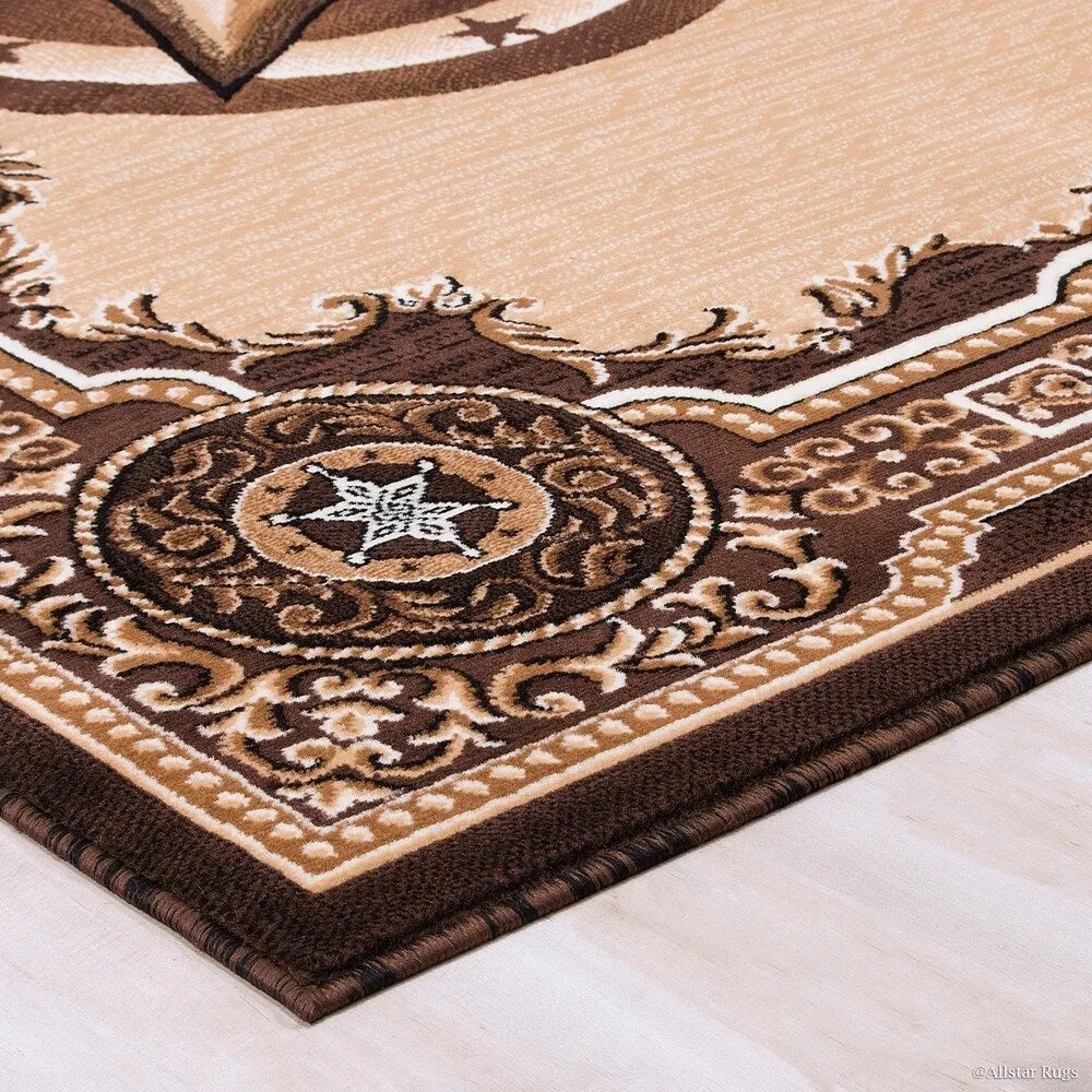 Allstar Woven Western Texas Star Design Rug