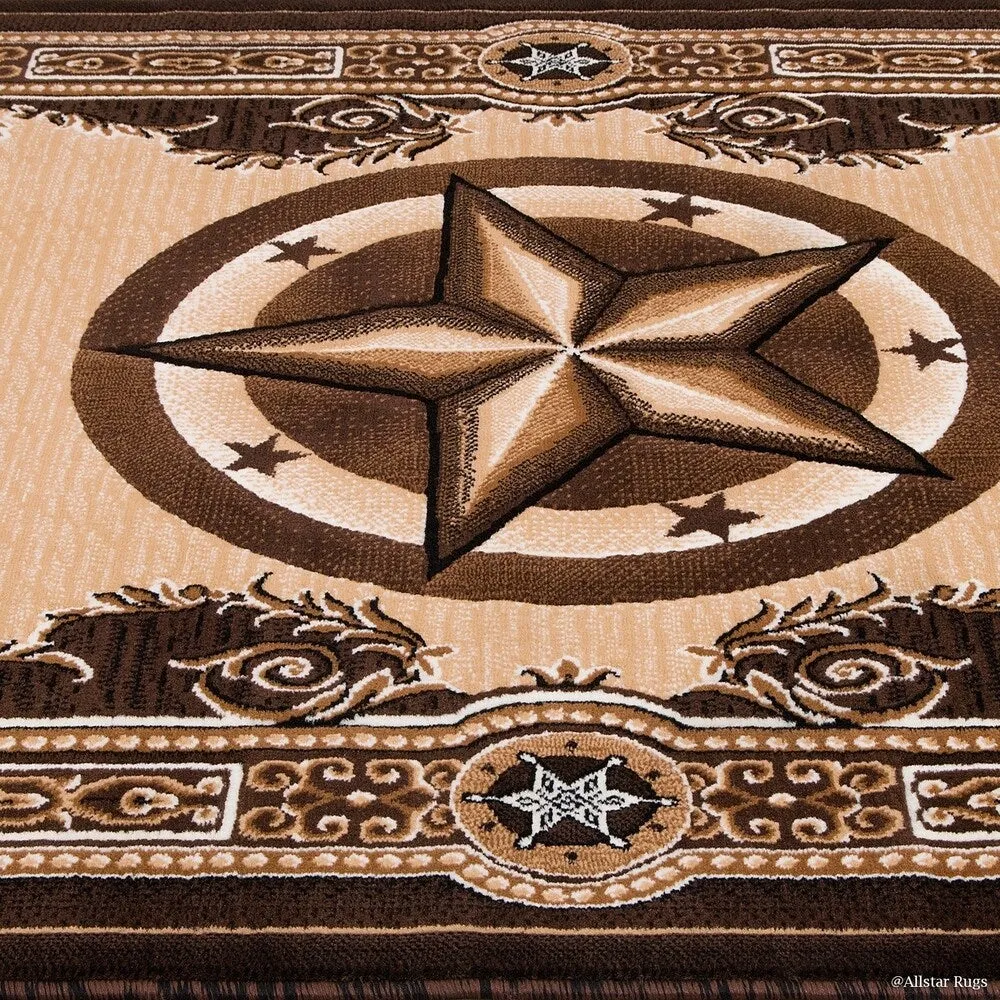 Allstar Woven Western Texas Star Design Rug
