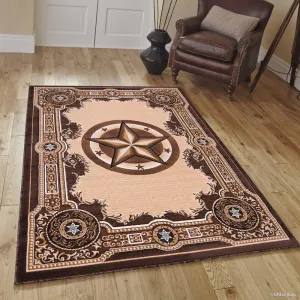 Allstar Woven Western Texas Star Design Rug