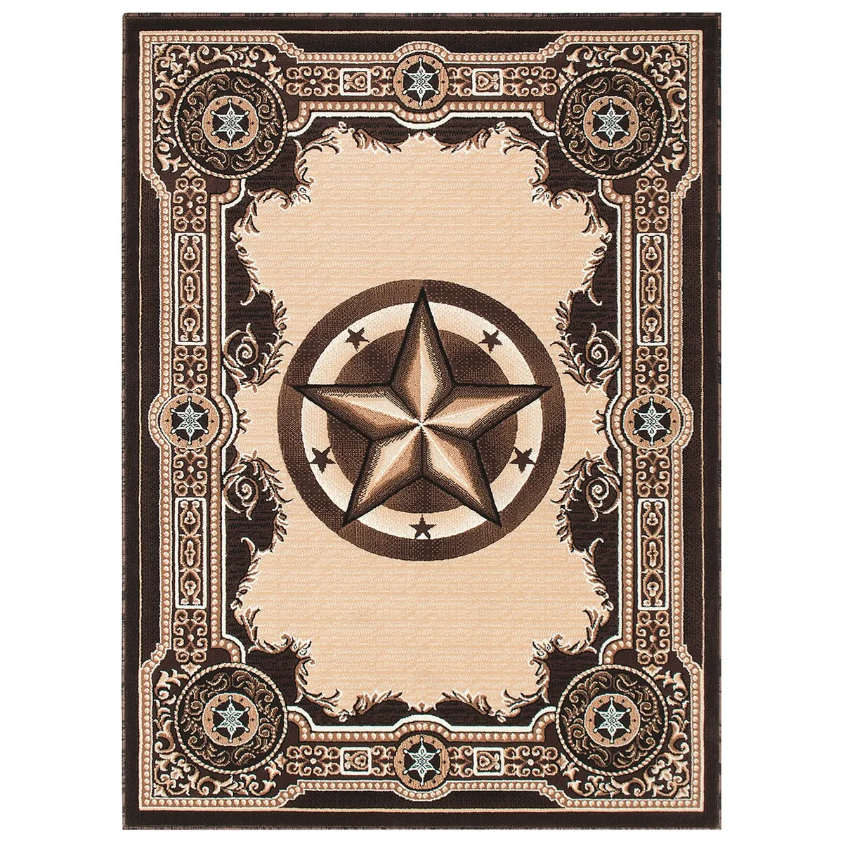 Allstar Woven Western Texas Star Design Rug