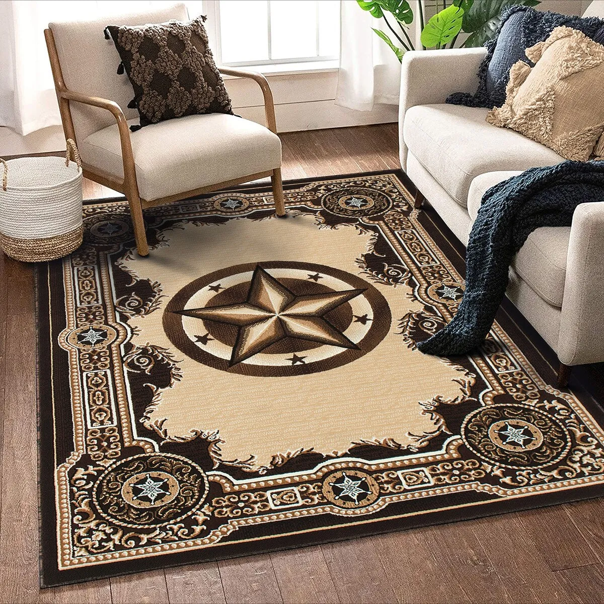 Allstar Woven Western Texas Star Design Rug