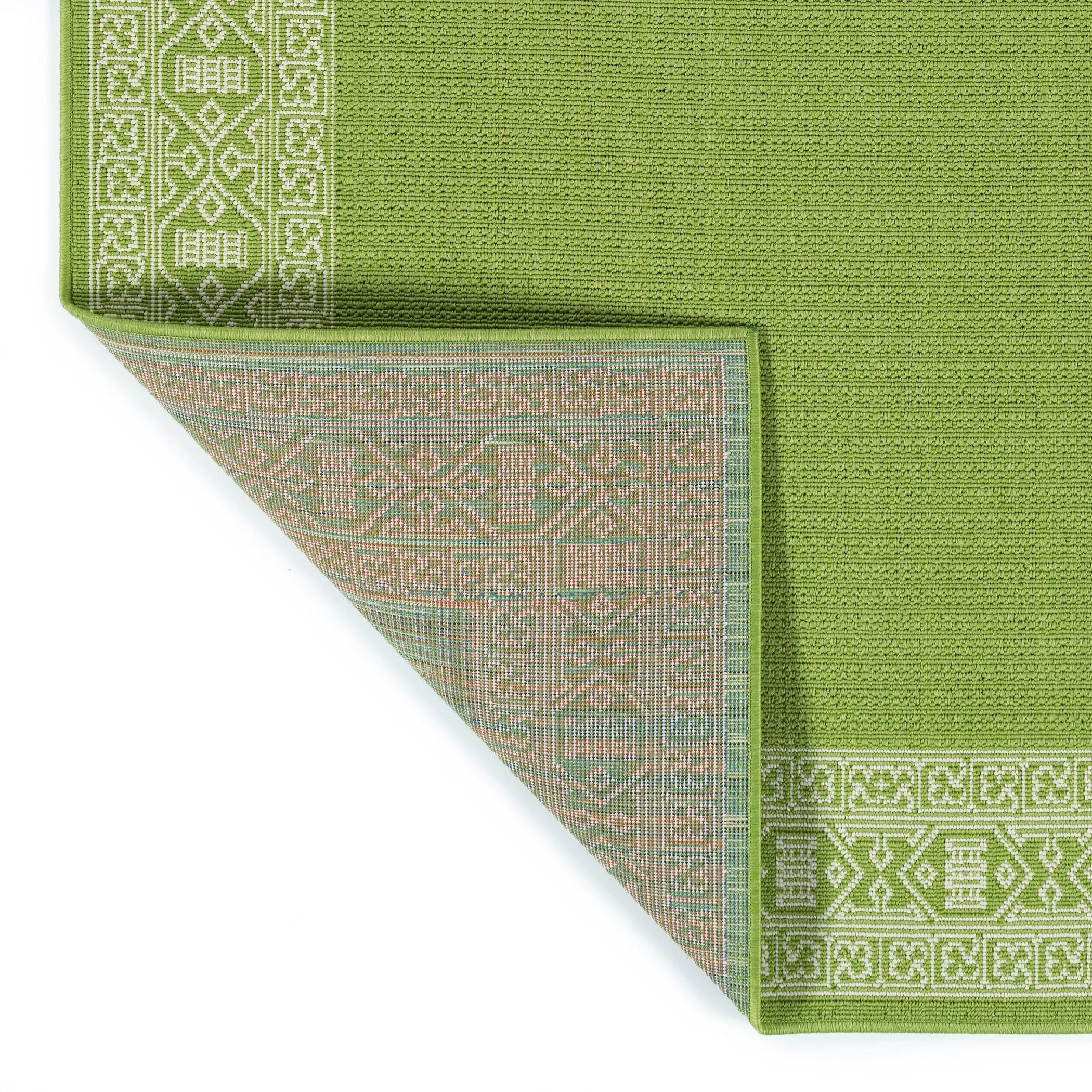 Amalie Geometric Border Coastal Polypropylene Indoor/ Outdoor Area Rug