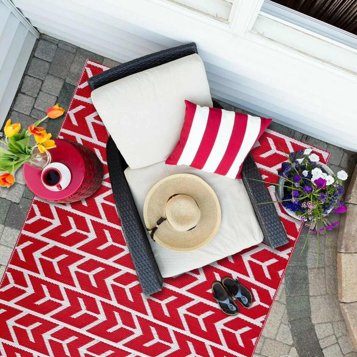 Amsterdam Design 100% Eco-friendly Lightweight Plastic Outdoor Mat/Rug