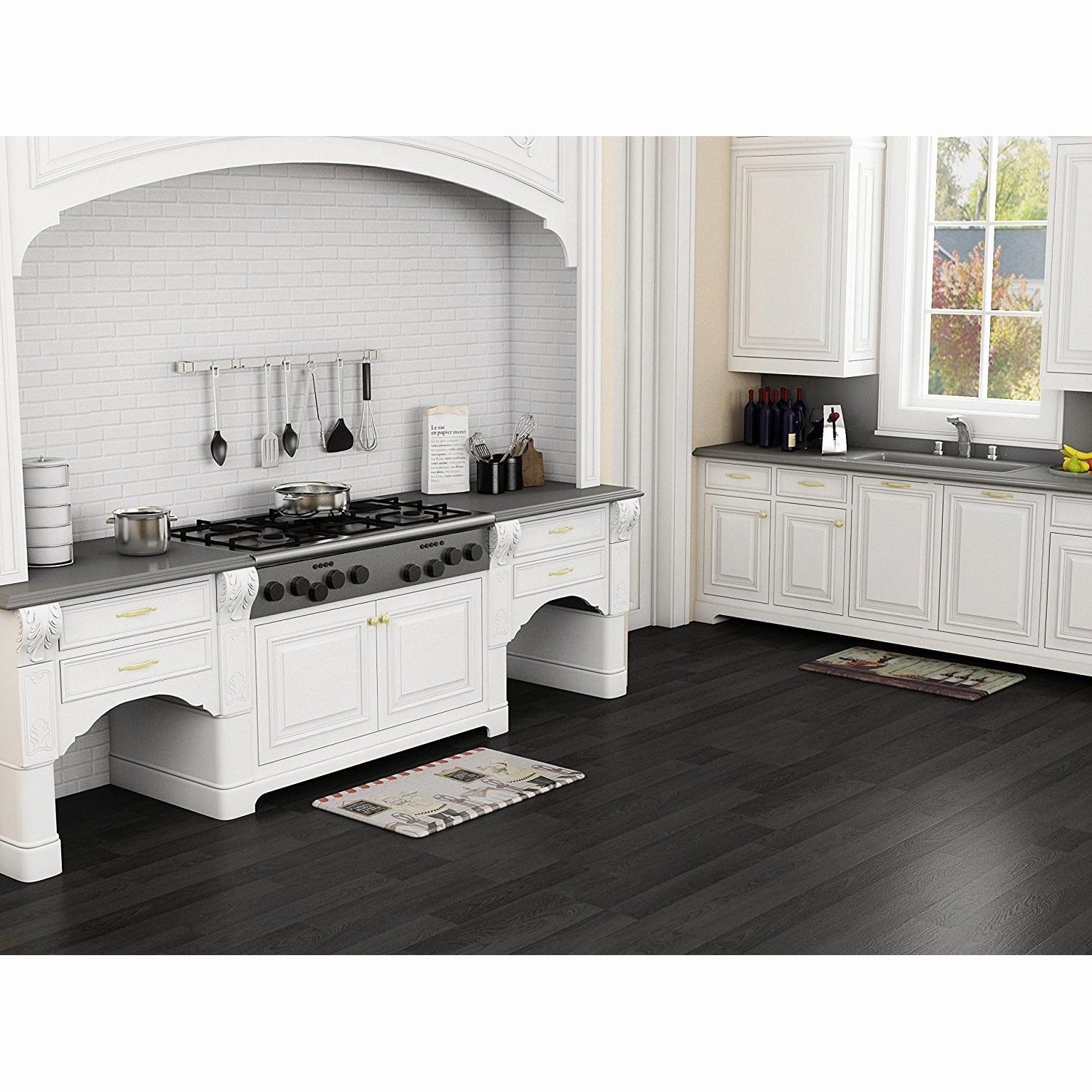 Anti-fatigue Kitchen Mat Rubber Rugs Waterproof 31'' x 18 '' Two sides-usage - N/A