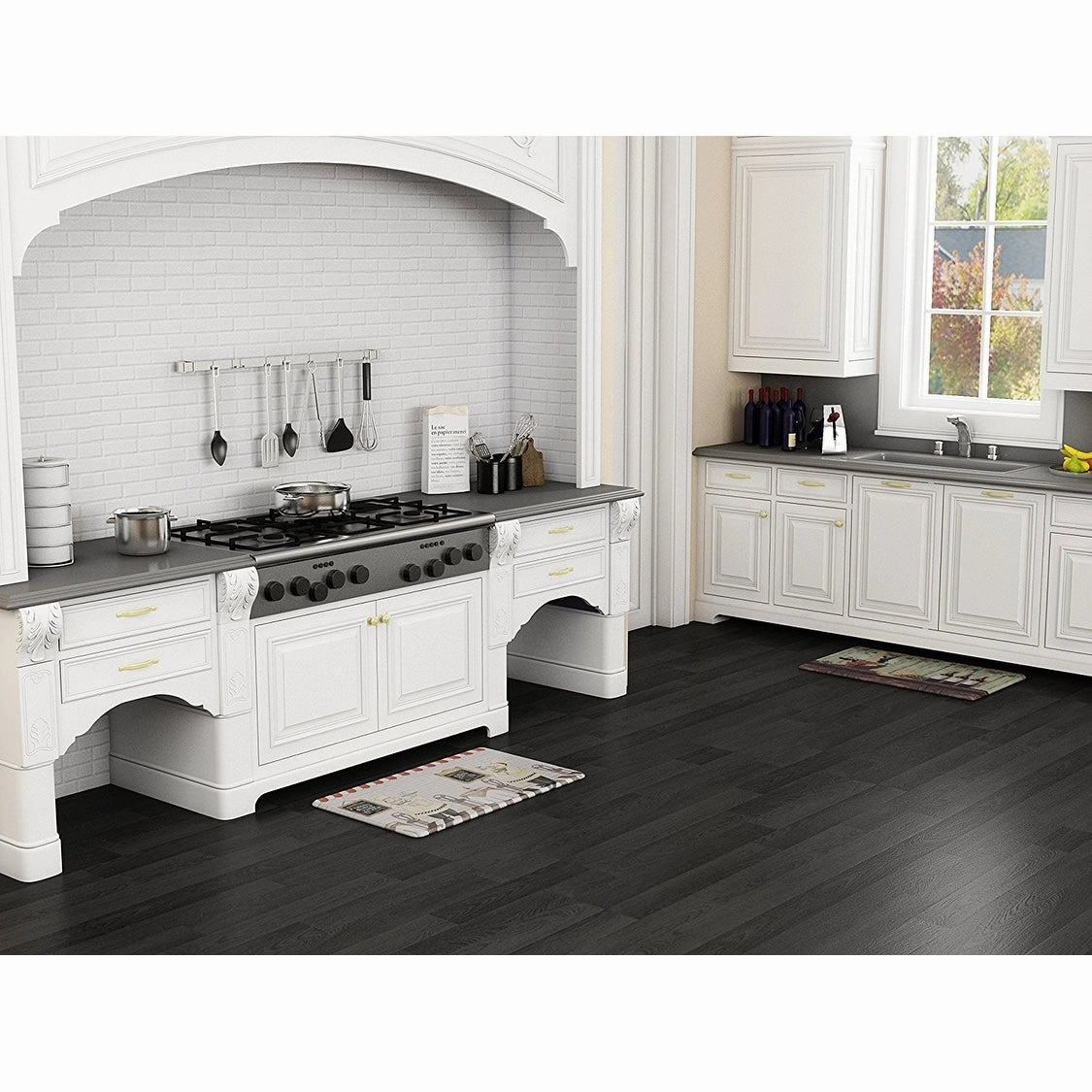 Anti-fatigue Kitchen Mat Rubber Rugs Waterproof 31'' x 18 '' Two sides-usage - N/A