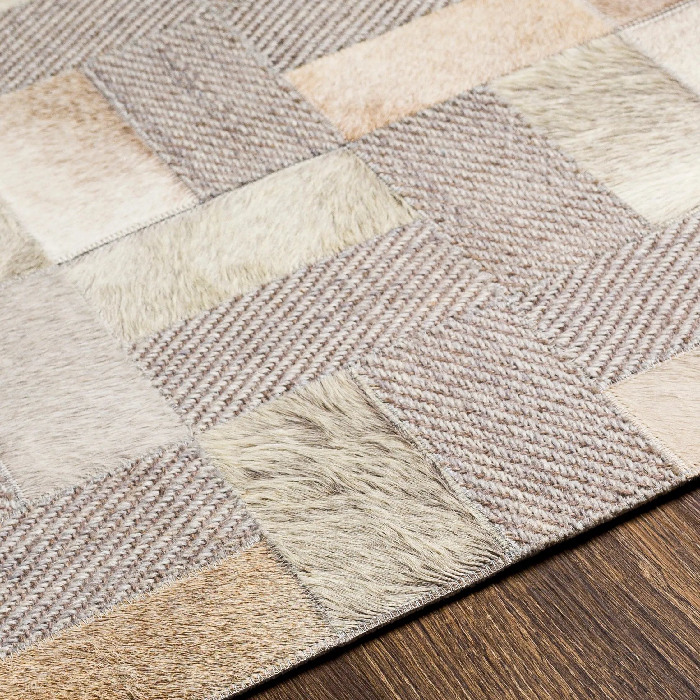 Artistic Weavers Isaev Modern Hair-on-hide Leather Area Rug