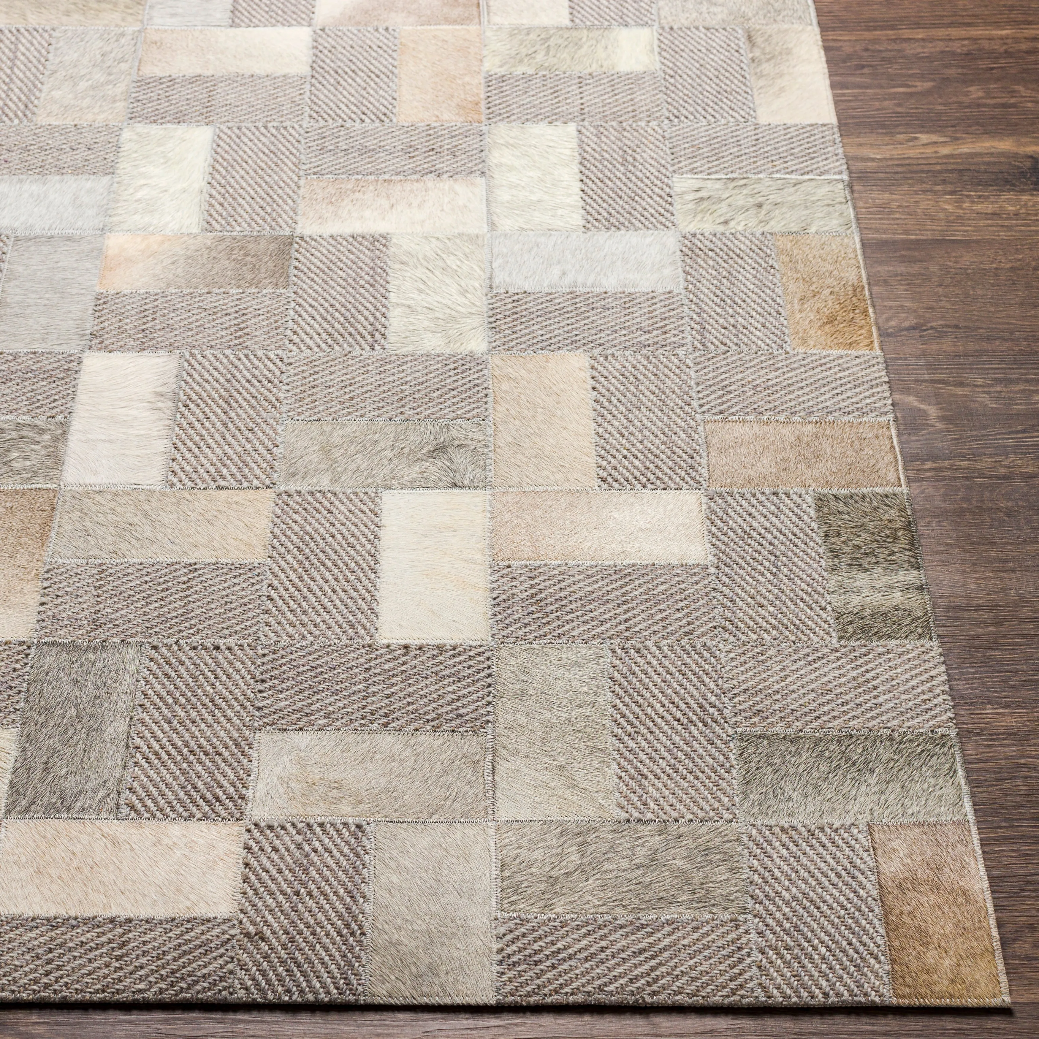 Artistic Weavers Isaev Modern Hair-on-hide Leather Area Rug