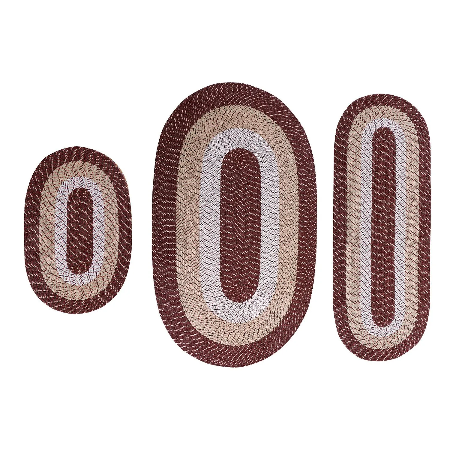 Better Trends Braided Rug Set 100% Polypropylene Durable & Stain Resistant Reversible Indoor Area Rug Alpine 3-Piece Collection