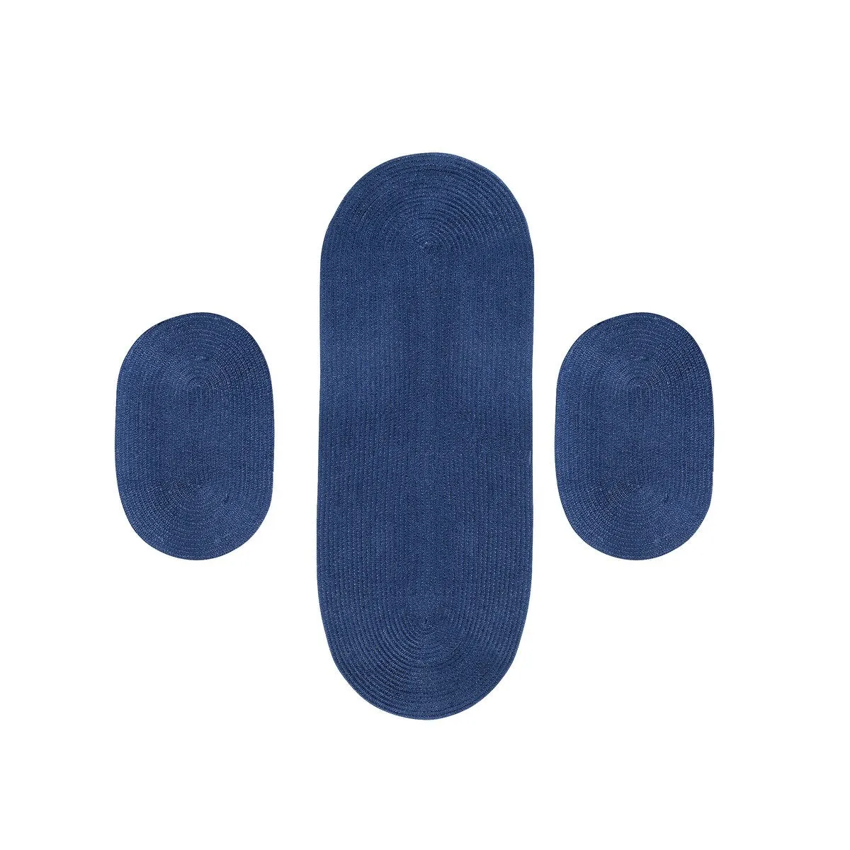 Better Trends Country Braid 100% Polypropylene 3 Pc Set Stain Resistant. Double Sided Reversible Indoor Area Utility Rug
