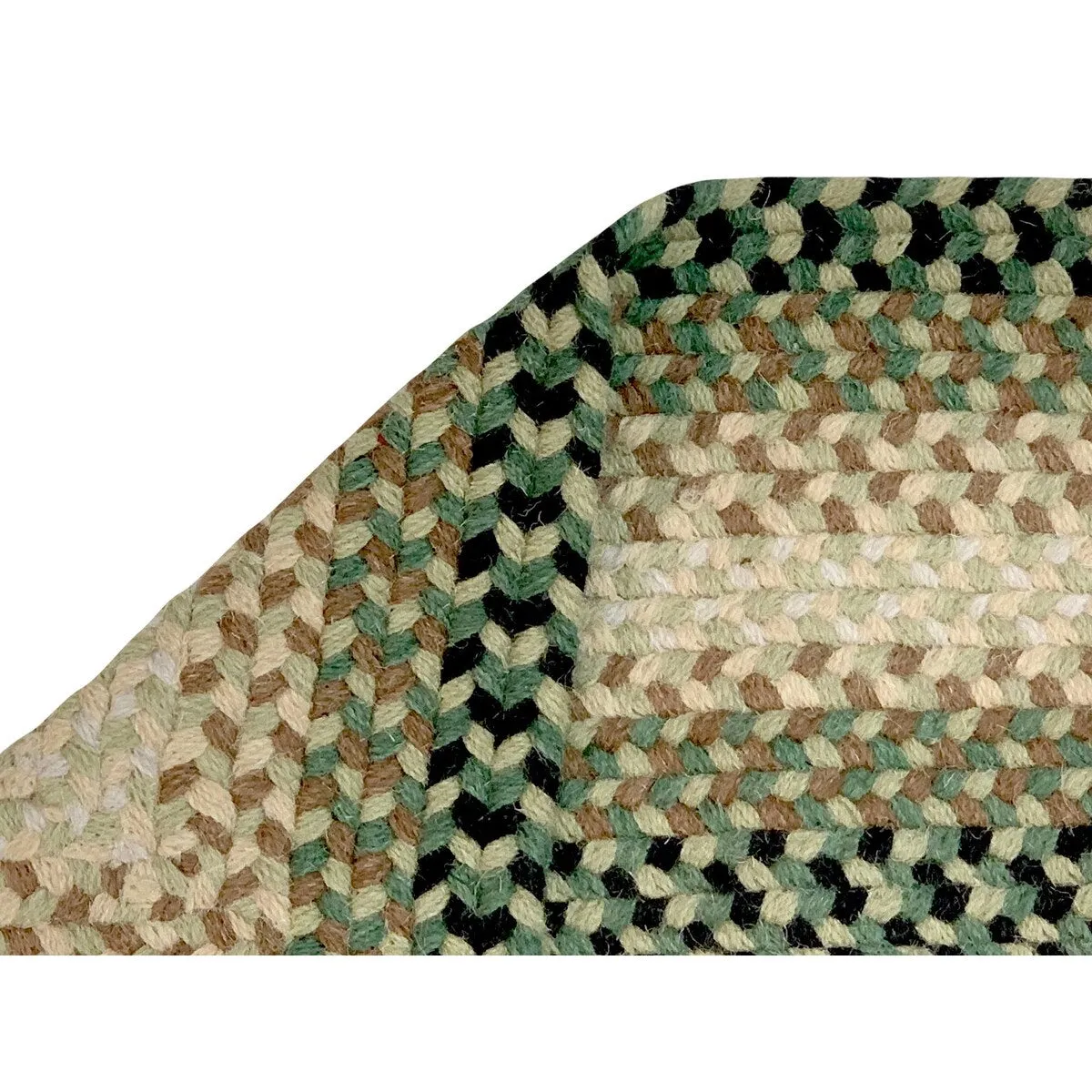 Better Trends Woodbridge Braid 100% Wool Stain Resistant. Double Sided Reversible Oval Indoor Area Utility Rug
