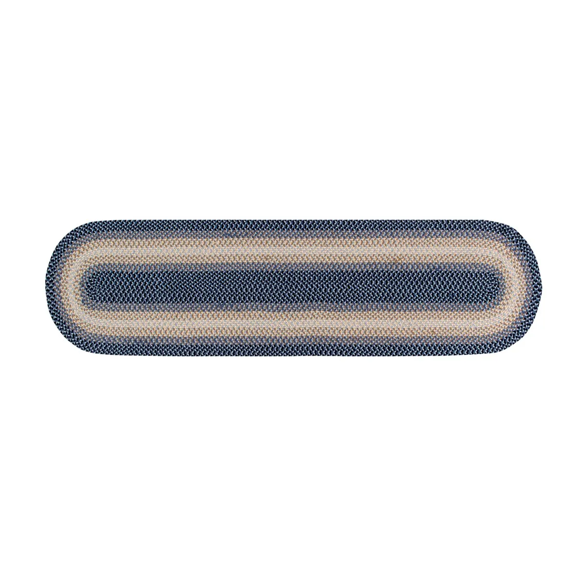 Better Trends Woodbridge Braid 100% Wool Stain Resistant. Double Sided Reversible Oval Indoor Area Utility Rug