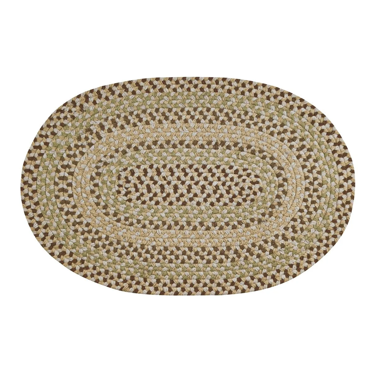Better Trends Woodbridge Braid 100% Wool Stain Resistant. Double Sided Reversible Oval Indoor Area Utility Rug