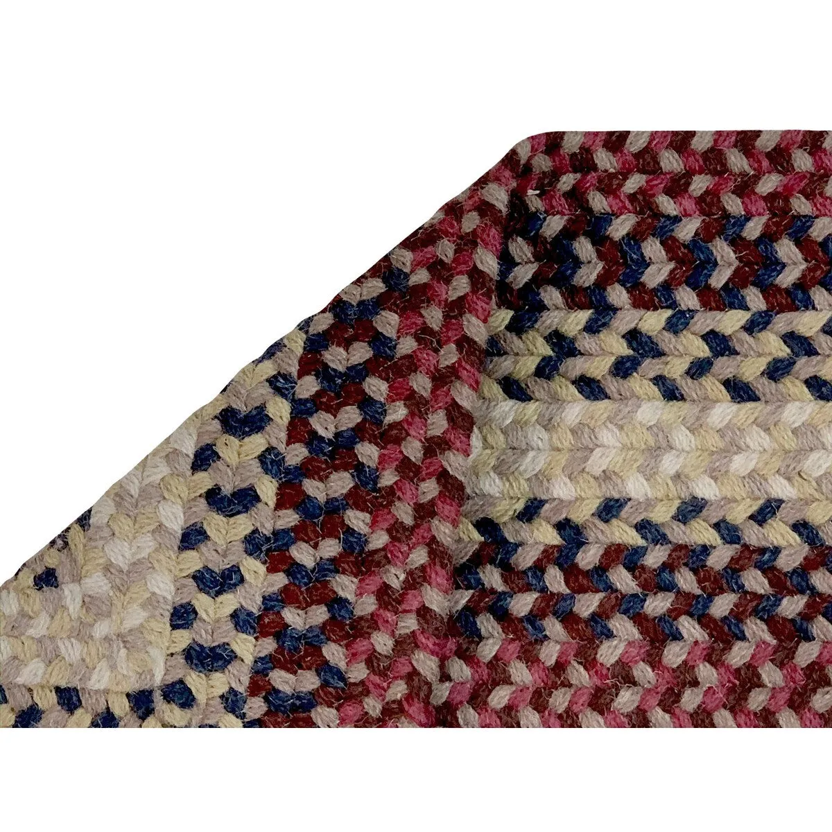 Better Trends Woodbridge Braid 100% Wool Stain Resistant. Double Sided Reversible Oval Indoor Area Utility Rug