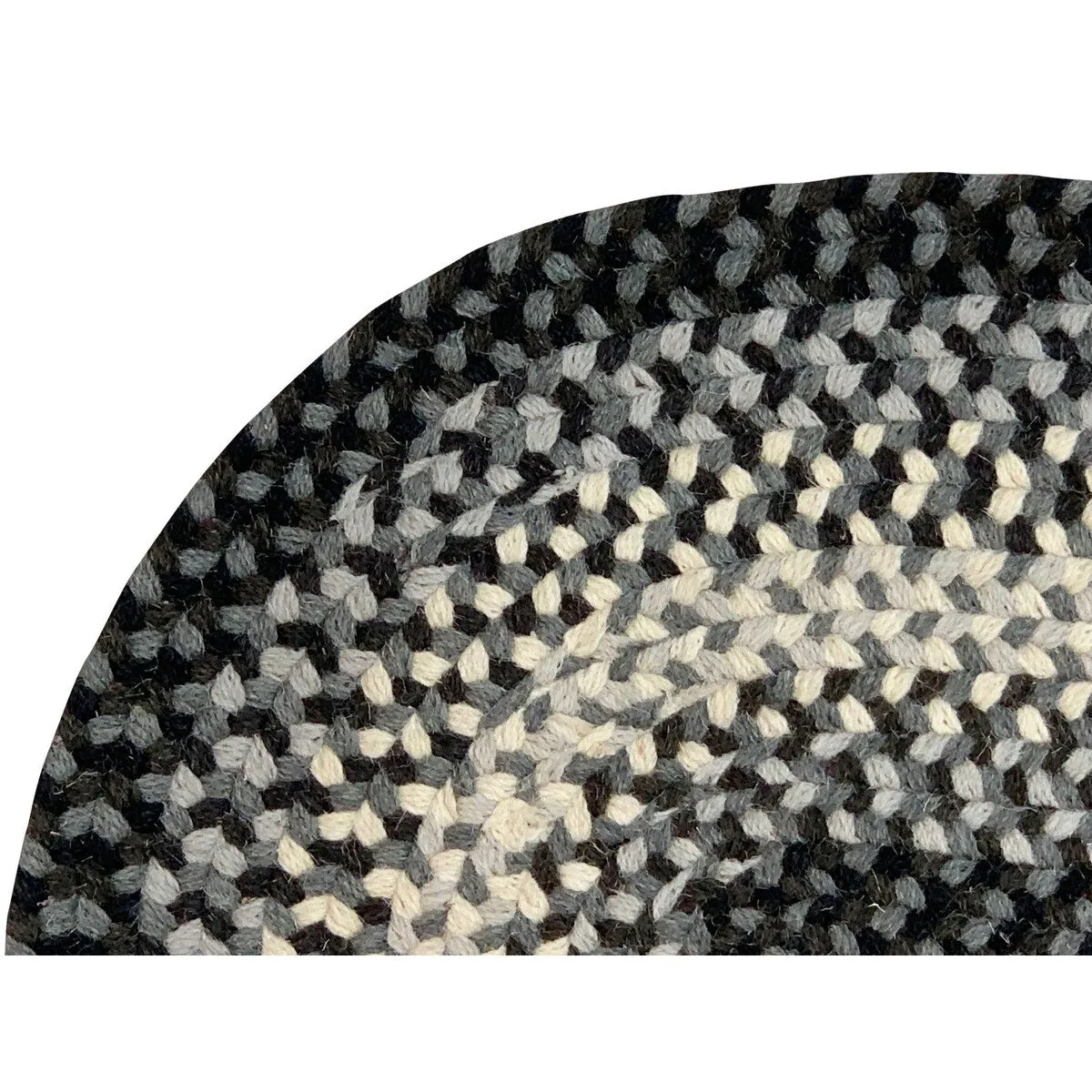 Better Trends Woodbridge Braid 100% Wool Stain Resistant. Double Sided Reversible Oval Indoor Area Utility Rug