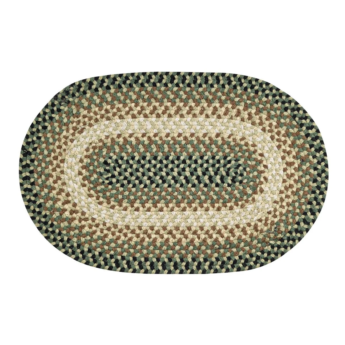 Better Trends Woodbridge Braid 100% Wool Stain Resistant. Double Sided Reversible Oval Indoor Area Utility Rug