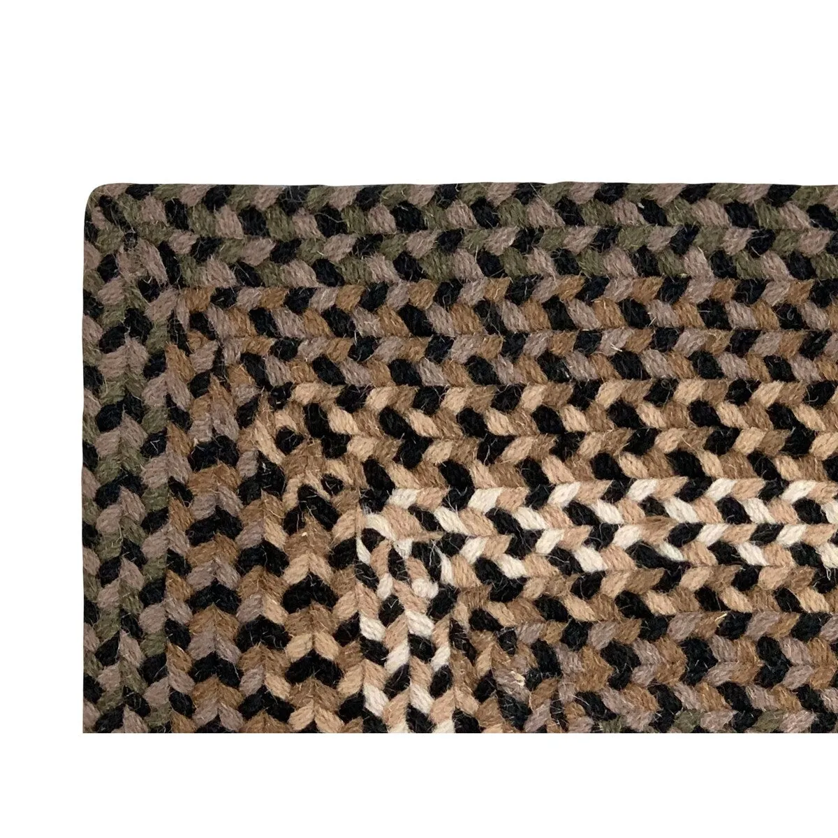 Better Trends Woodbridge Braid 100% Wool Stain Resistant. Double Sided Reversible Oval Indoor Area Utility Rug