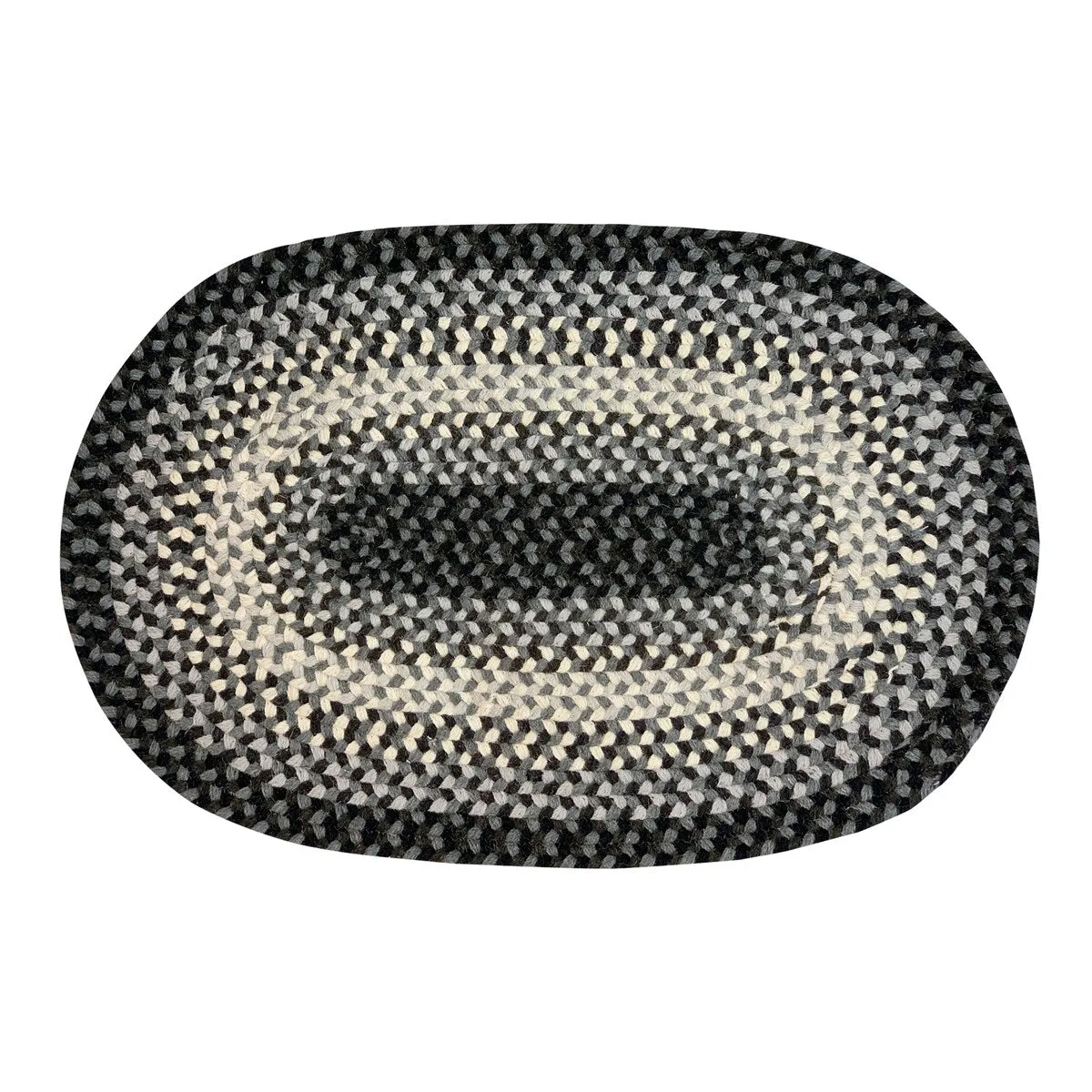 Better Trends Woodbridge Braid 100% Wool Stain Resistant. Double Sided Reversible Oval Indoor Area Utility Rug
