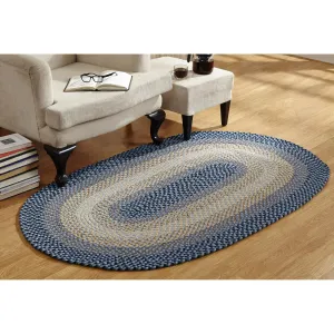 Better Trends Woodbridge Braid 100% Wool Stain Resistant. Double Sided Reversible Oval Indoor Area Utility Rug