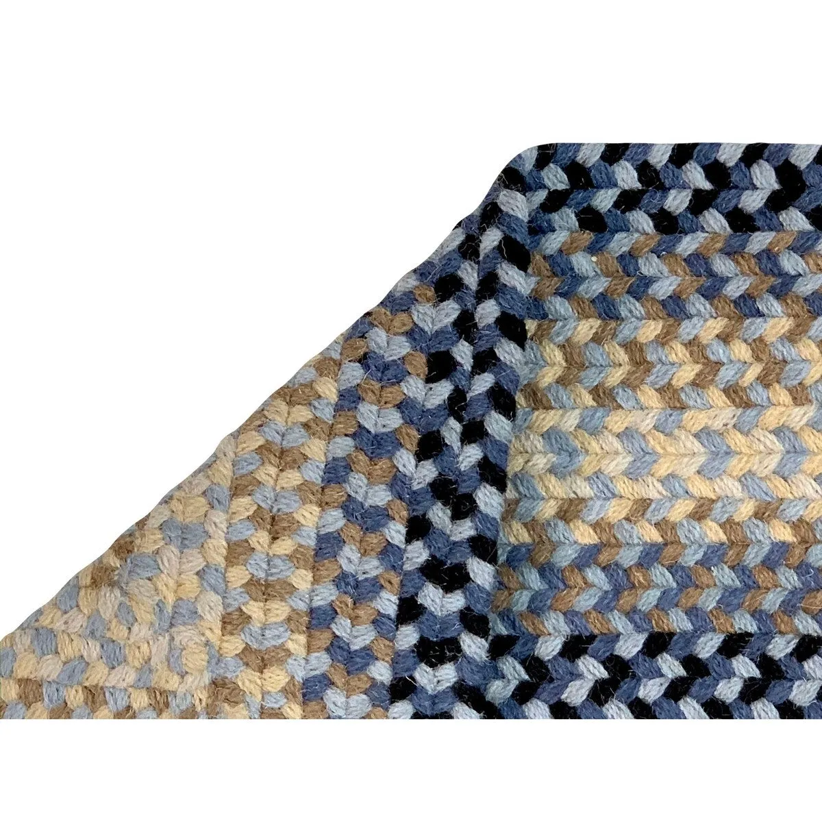 Better Trends Woodbridge Braid 100% Wool Stain Resistant. Double Sided Reversible Oval Indoor Area Utility Rug