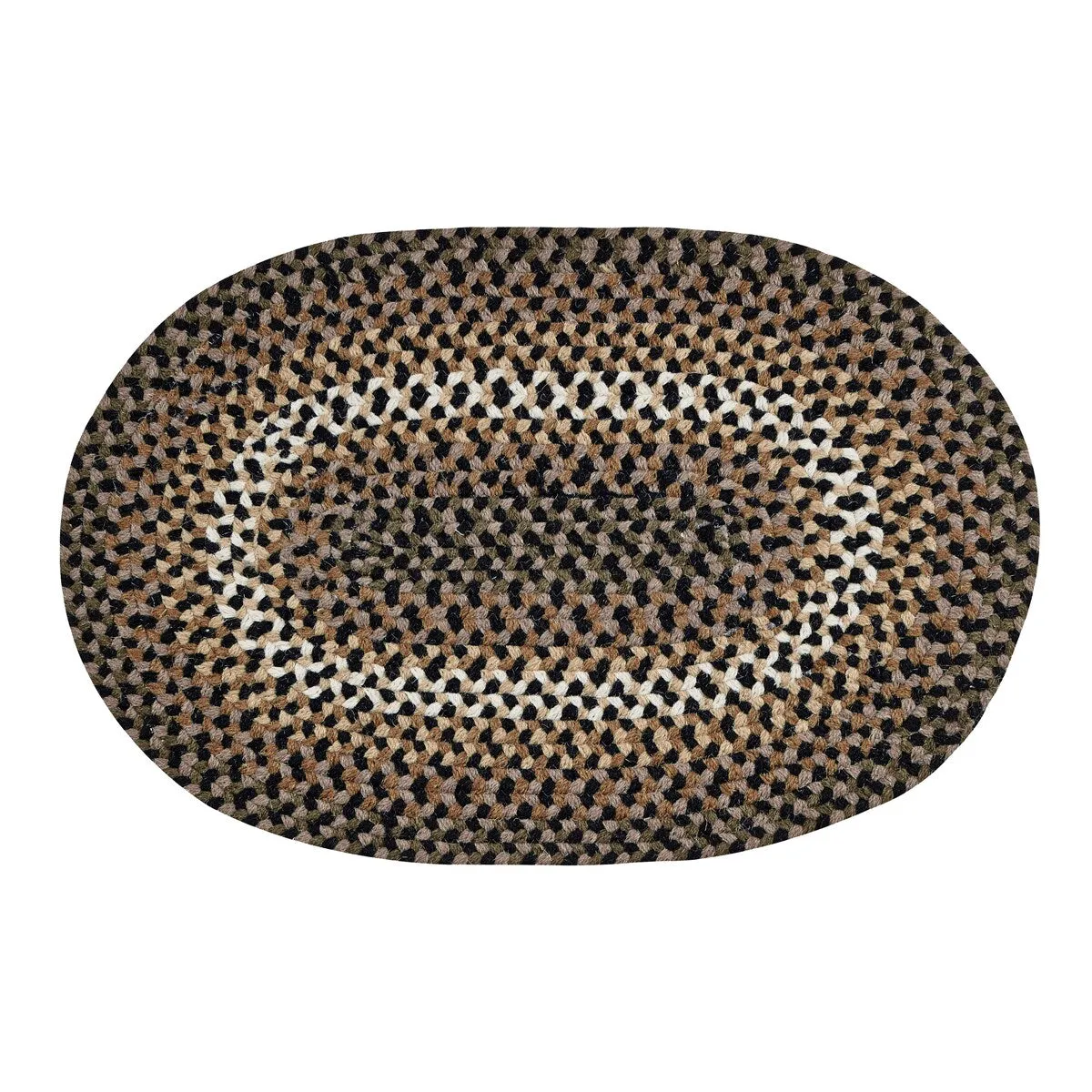 Better Trends Woodbridge Braid 100% Wool Stain Resistant. Double Sided Reversible Oval Indoor Area Utility Rug