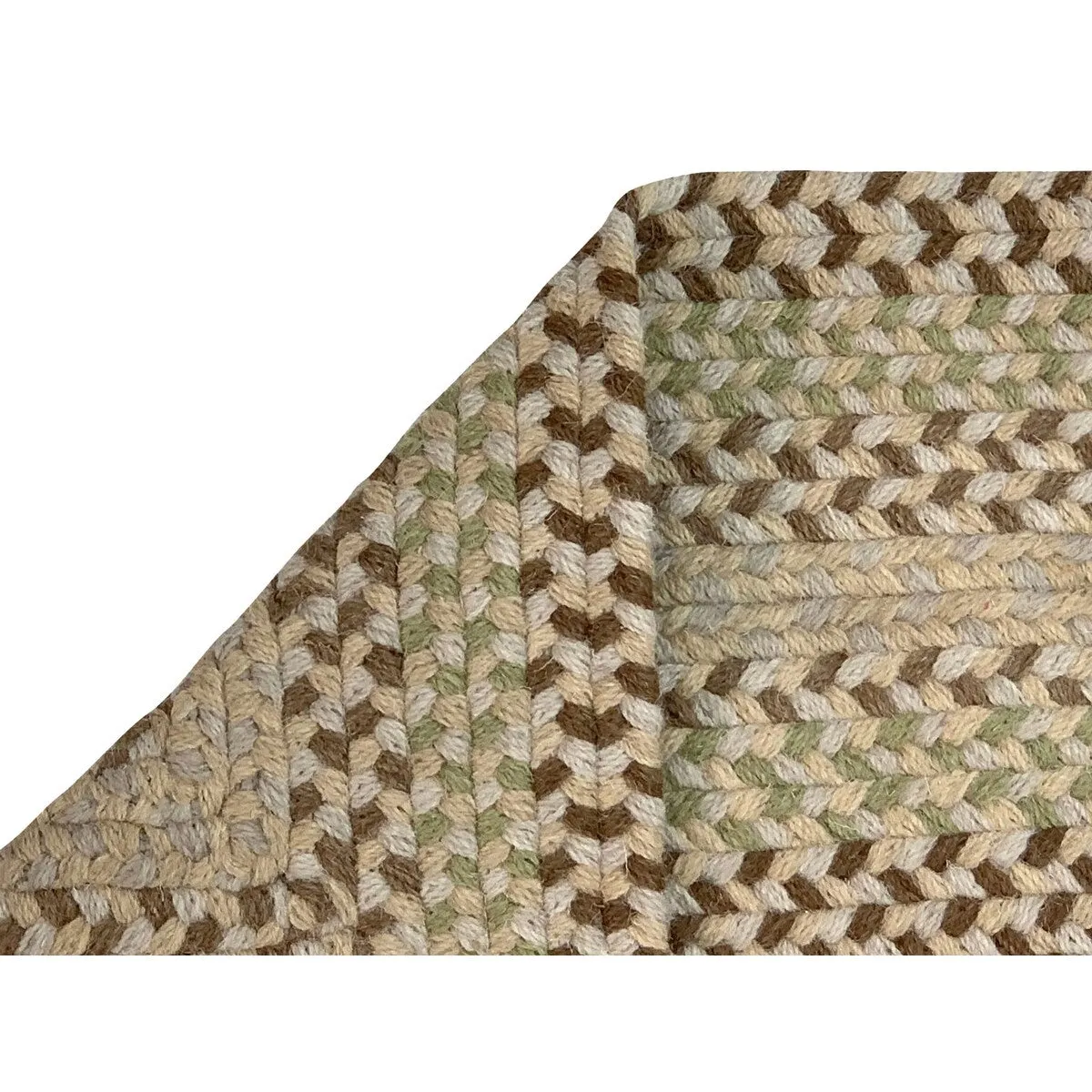 Better Trends Woodbridge Braid 100% Wool Stain Resistant. Double Sided Reversible Oval Indoor Area Utility Rug