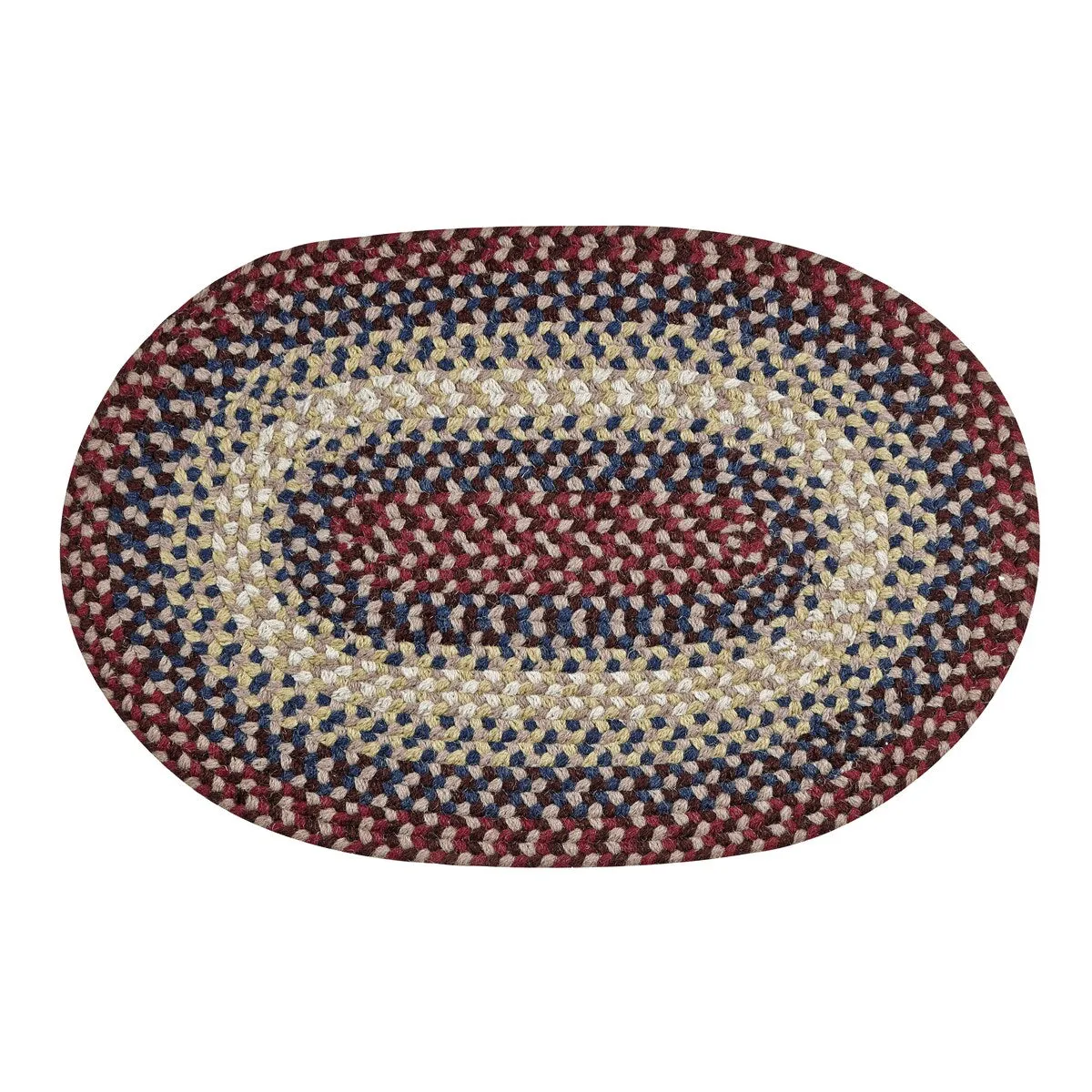 Better Trends Woodbridge Braid 100% Wool Stain Resistant. Double Sided Reversible Oval Indoor Area Utility Rug