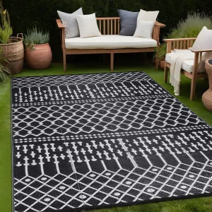Beverly Rug Moroccan Trellis Outdoor Rug Waterproof for Patio. RV Camping